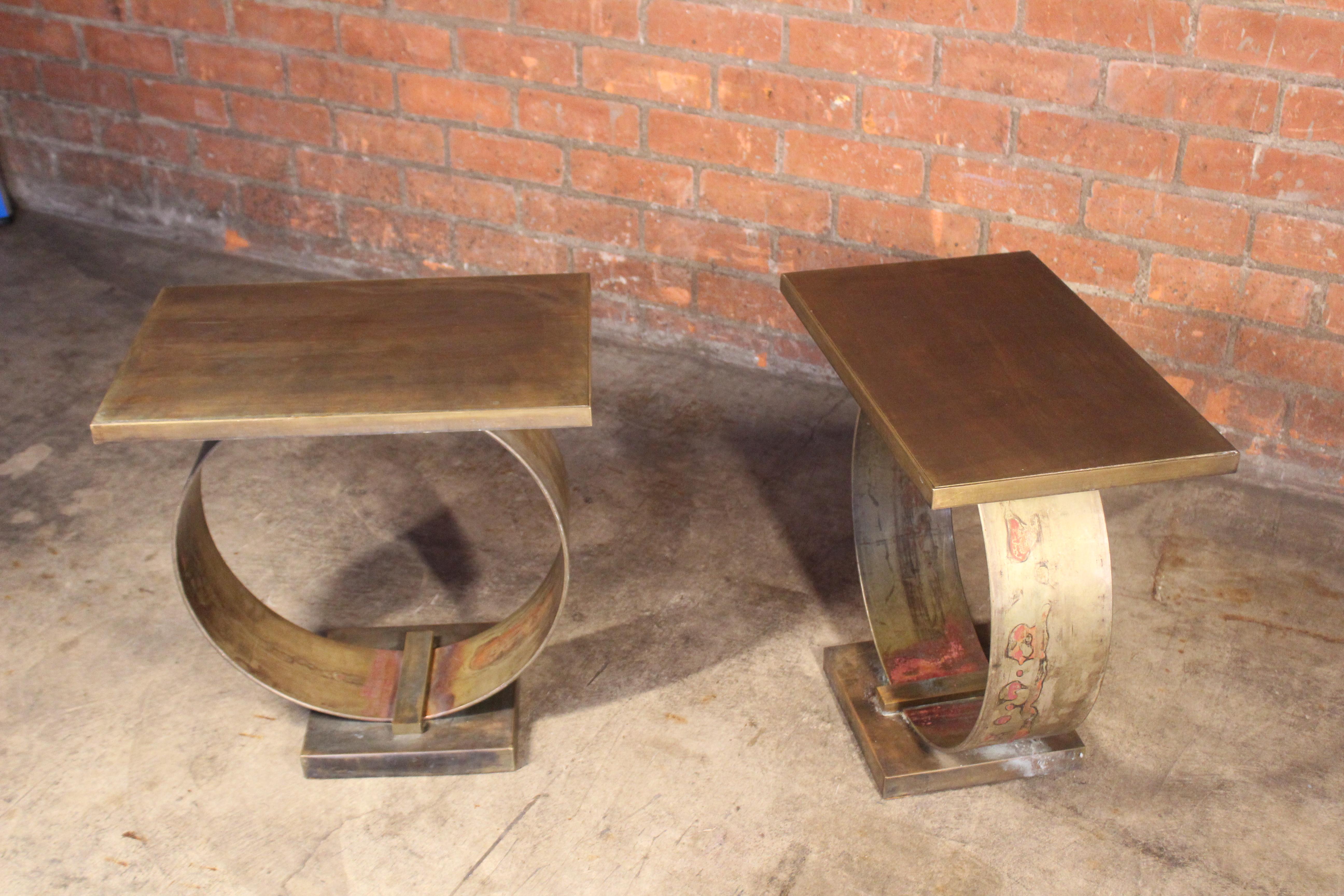 Pair of Bronze End Tables, 1970s 7
