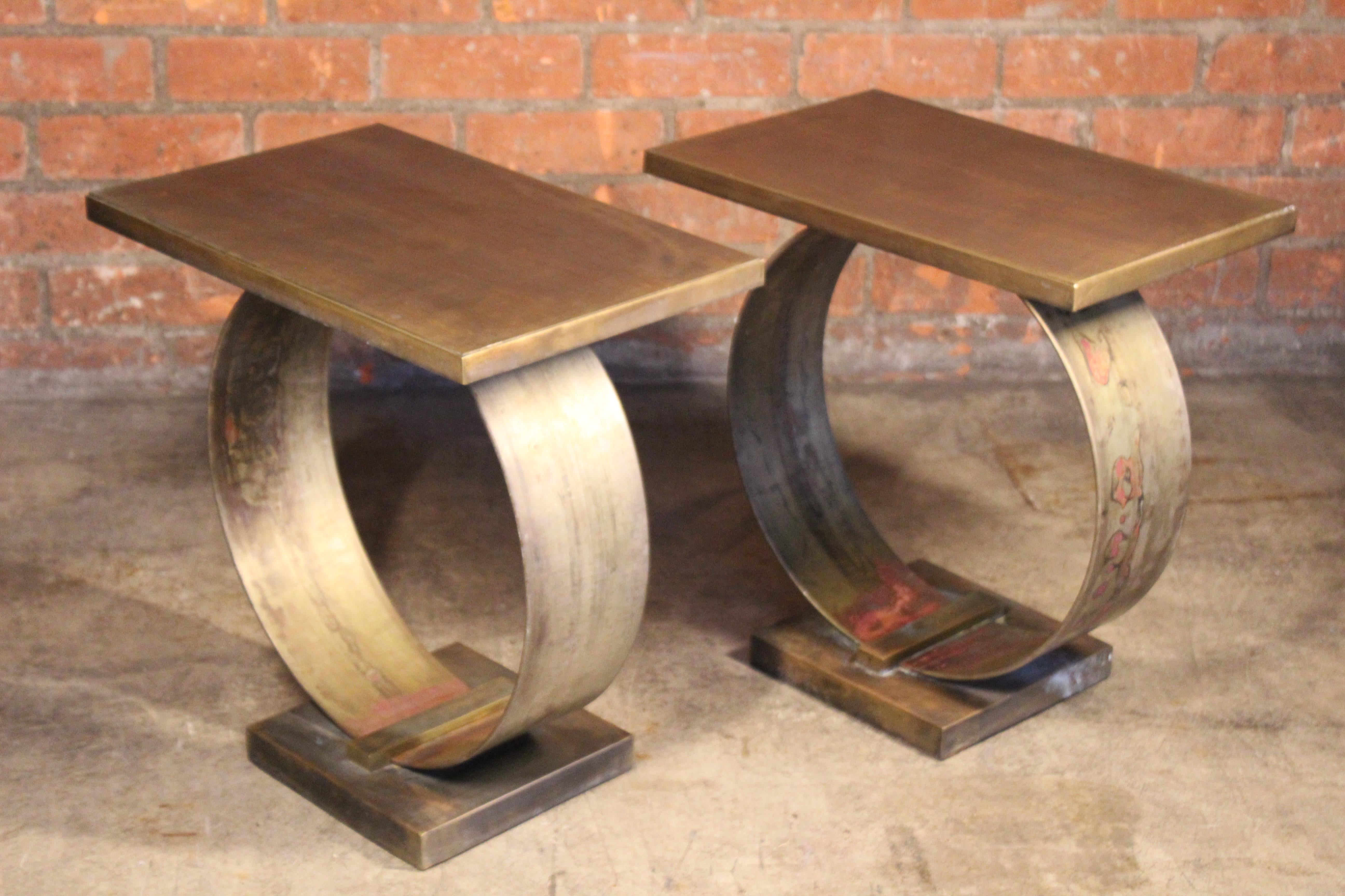 Pair of Bronze End Tables, 1970s 9