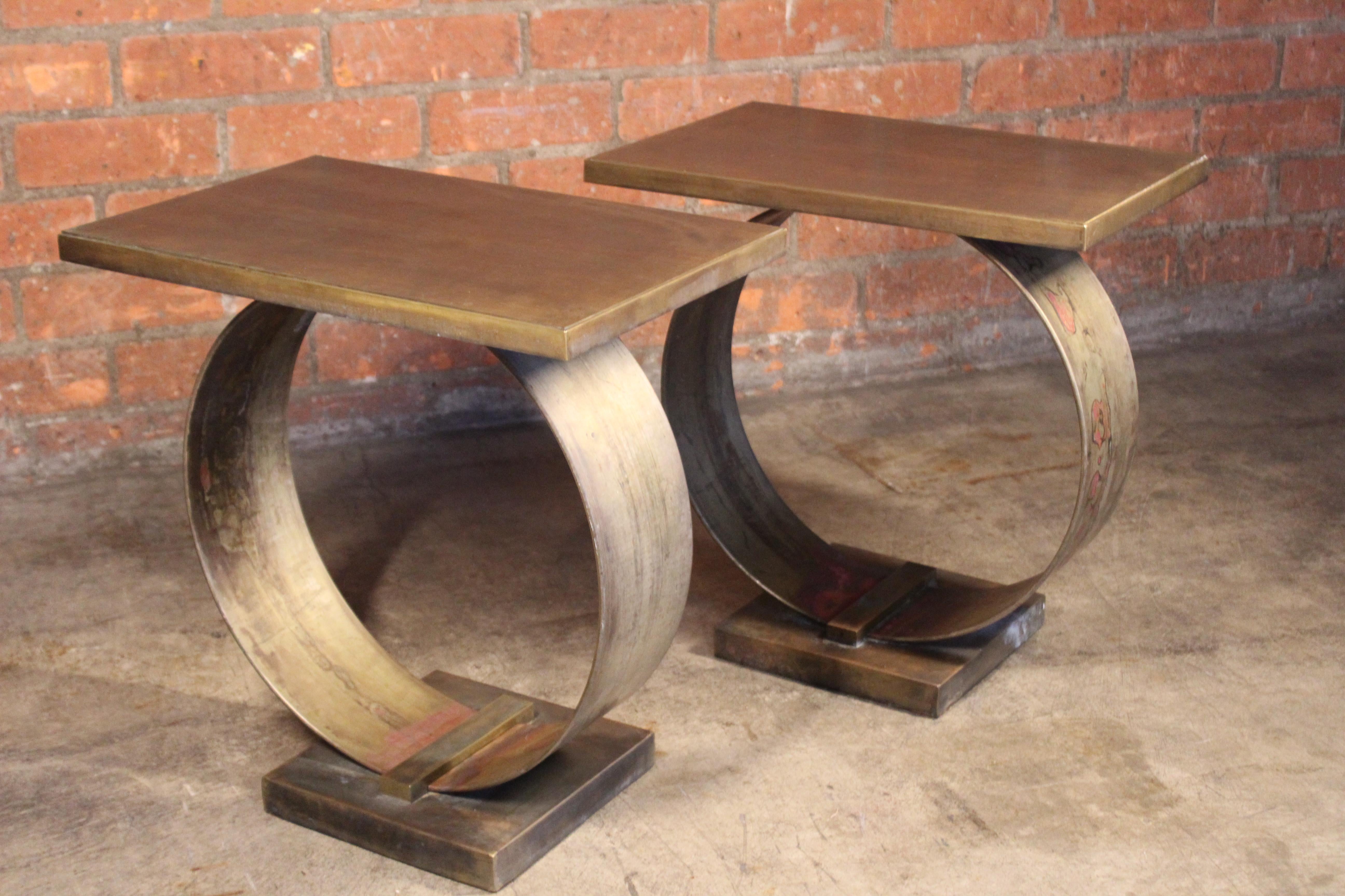 Pair of Bronze End Tables, 1970s 10