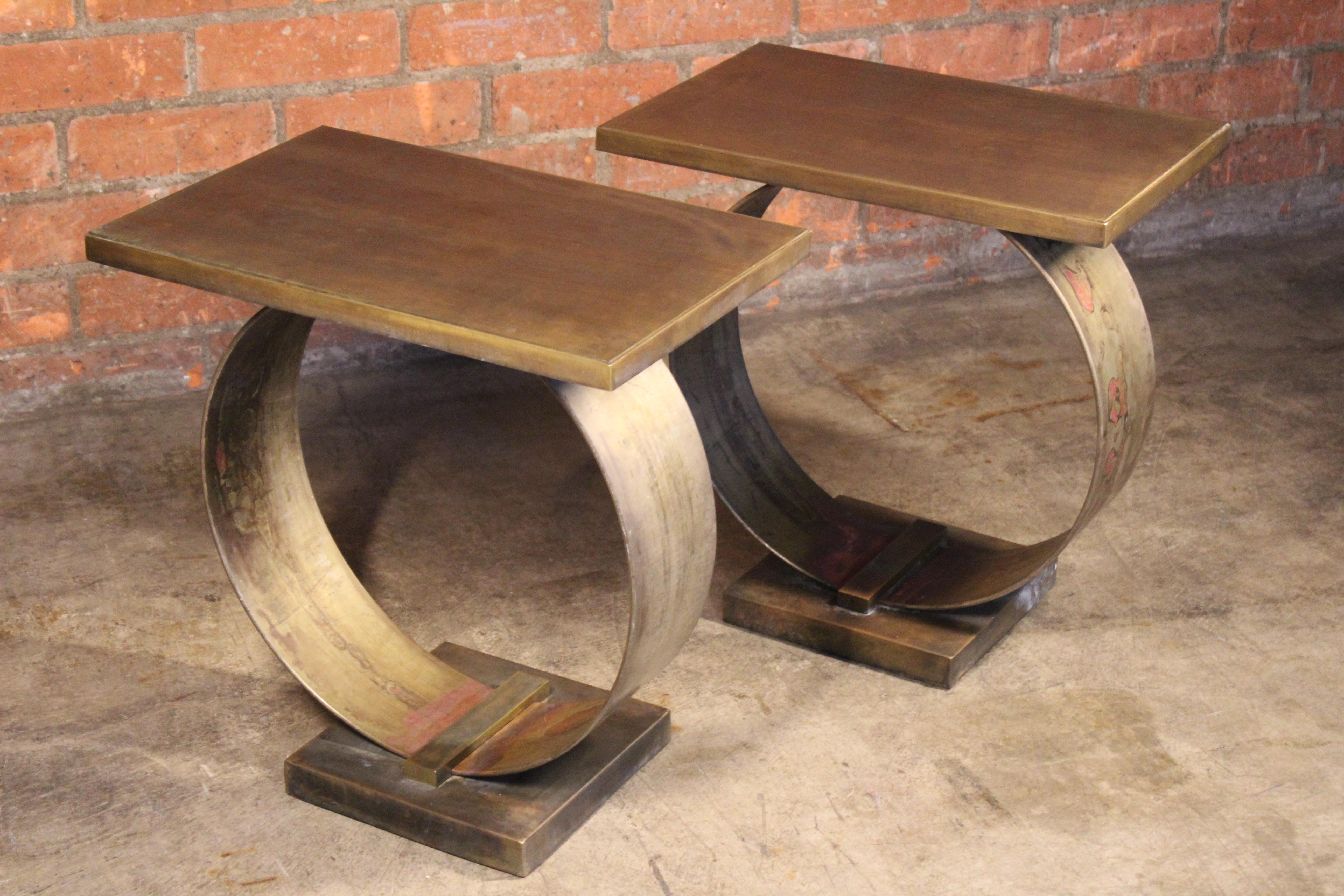 Pair of Bronze End Tables, 1970s 11
