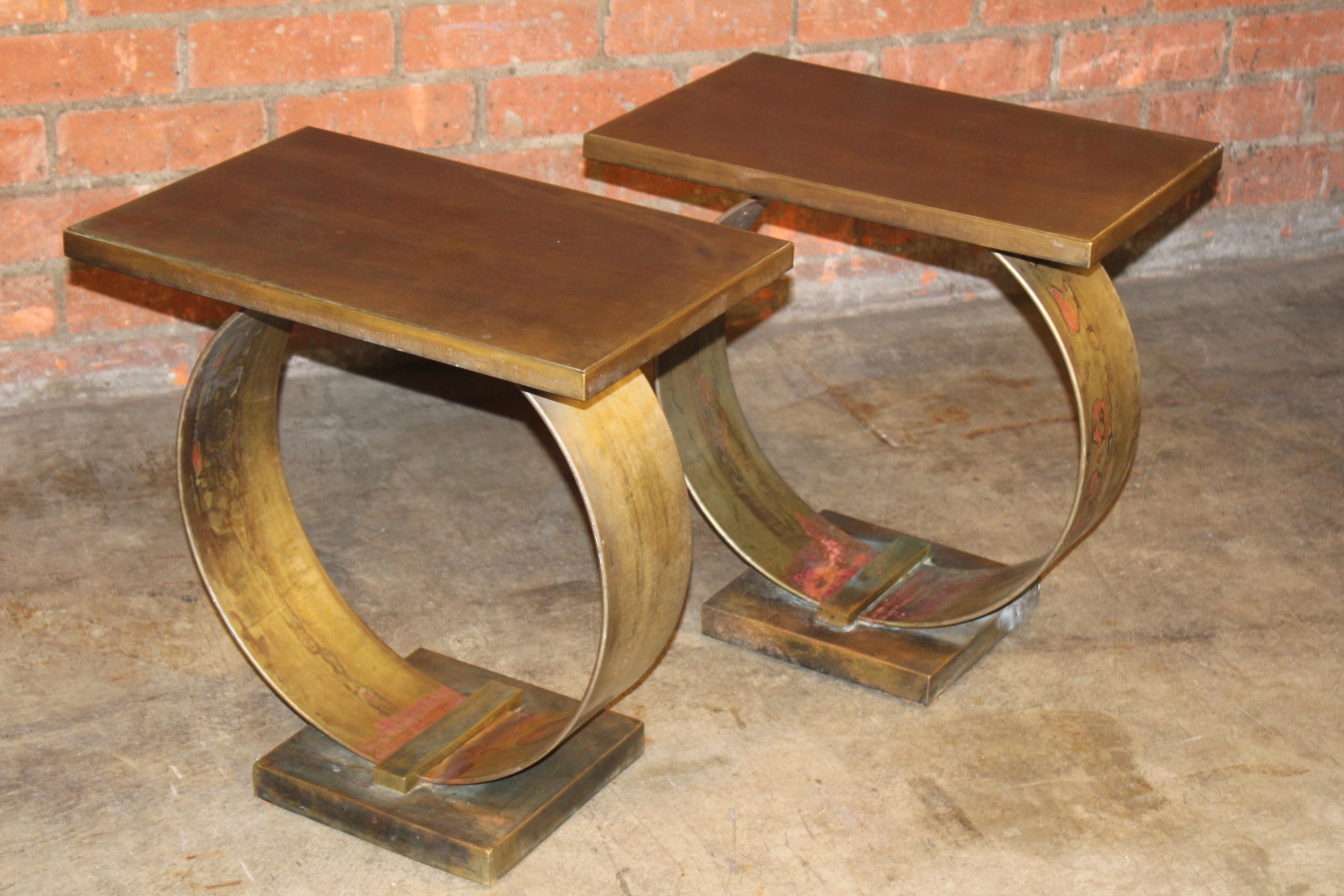 Pair of Bronze End Tables, 1970s 12