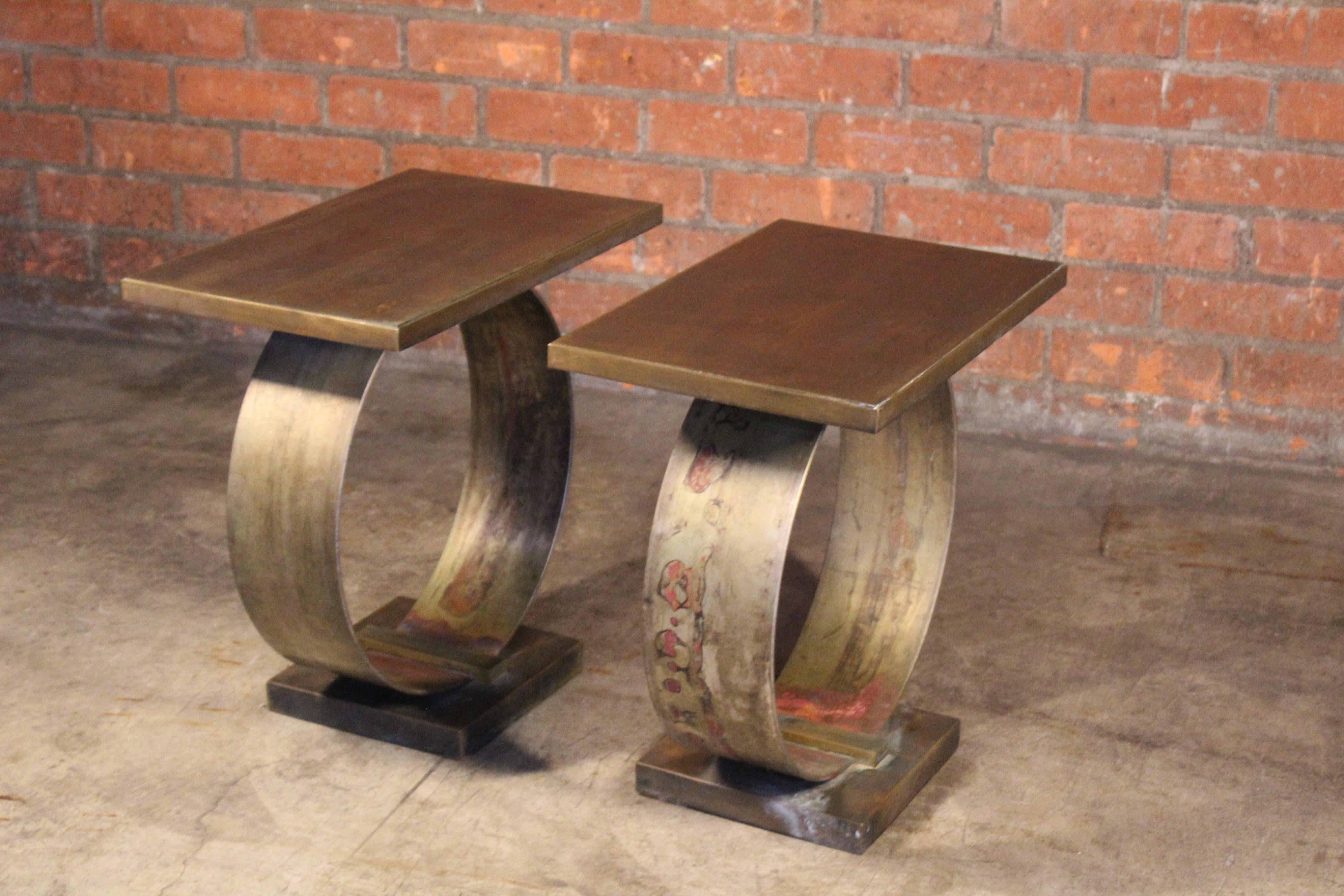 Pair of Bronze End Tables, 1970s In Good Condition In Los Angeles, CA
