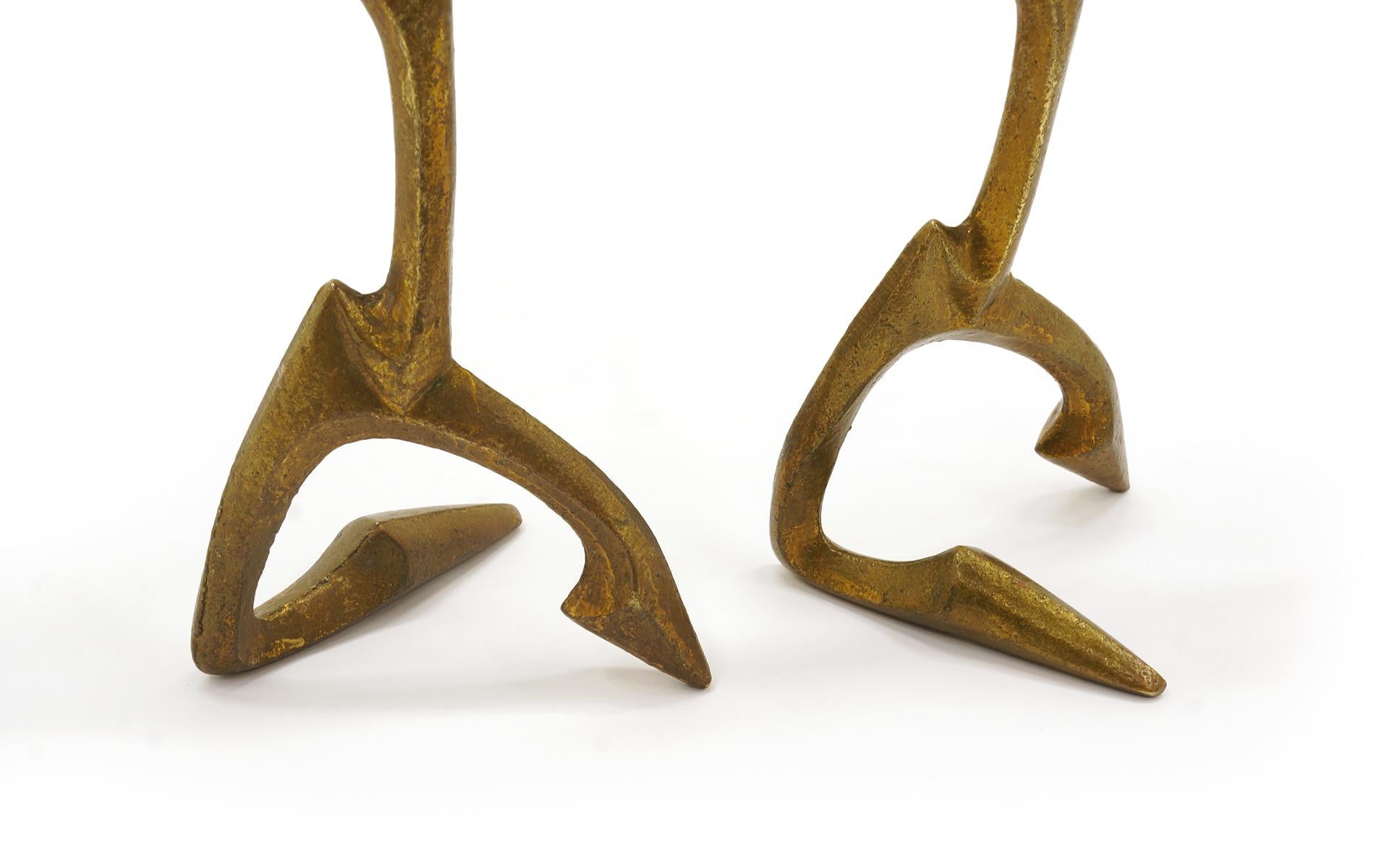 American Pair of Bronze Figurative Table Sculptures by Frederic Weinberg, Each is Signed For Sale