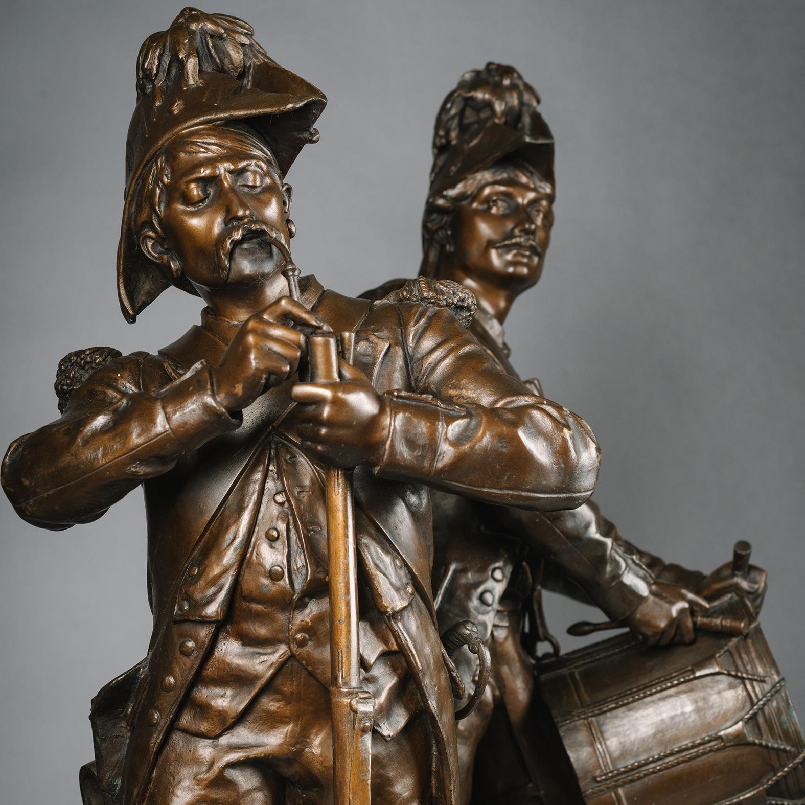 Pair of  Bronze Figures by Etienne-Henri Dumaige For Sale 1