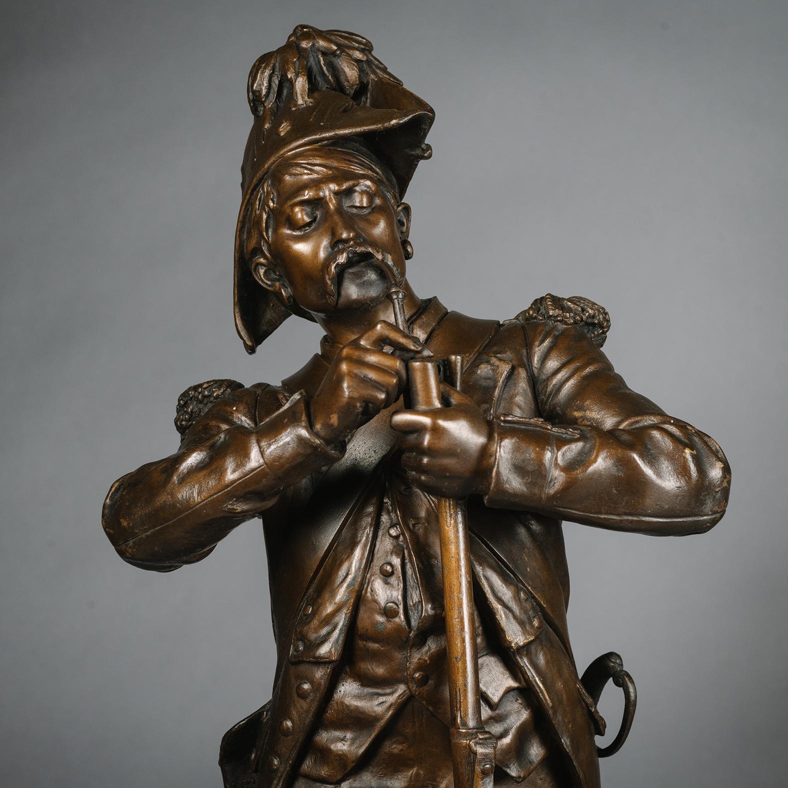 Pair of  Bronze Figures by Etienne-Henri Dumaige For Sale 2