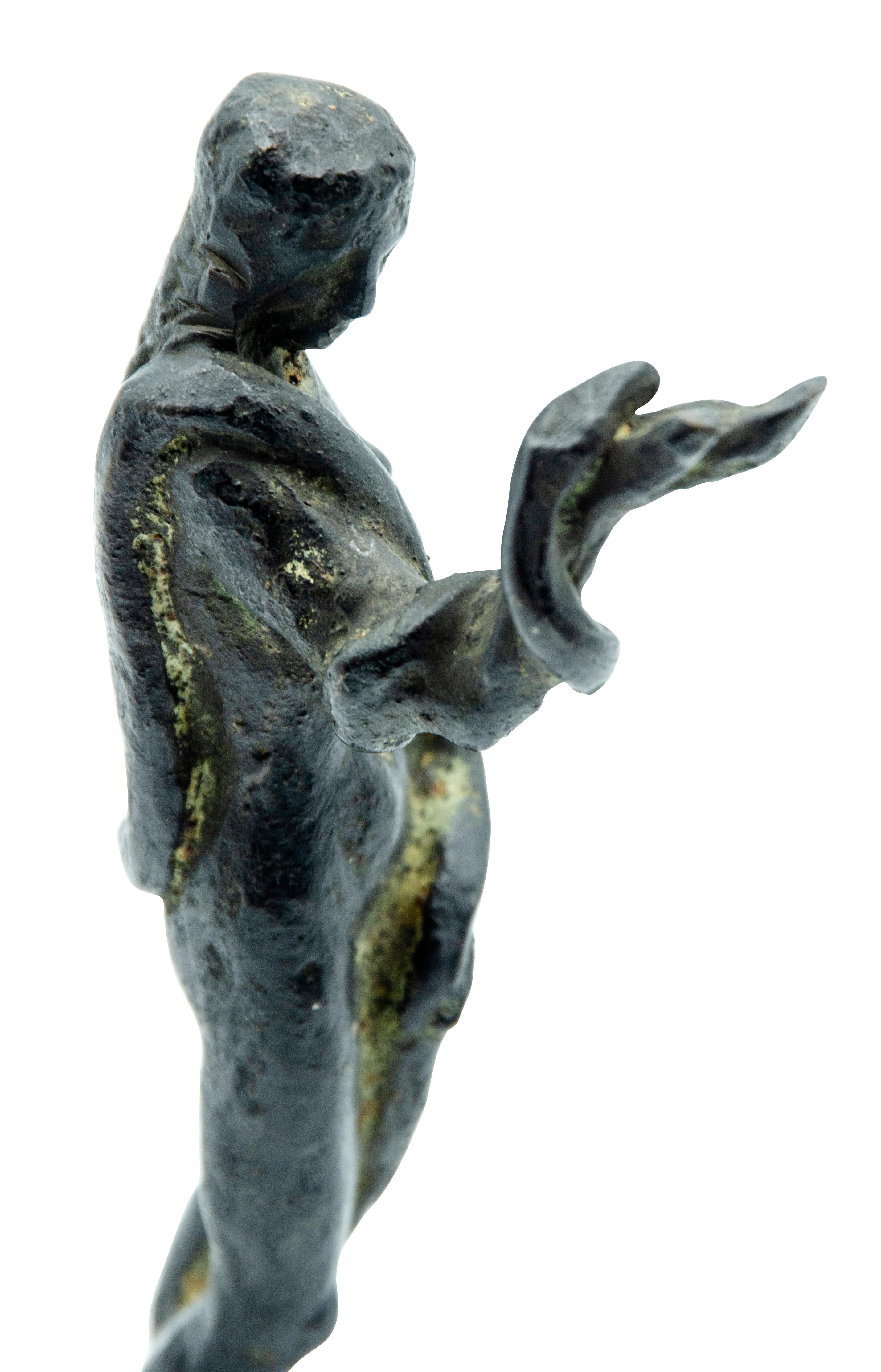 Adam et Eve debout, Eve avec un serpent enroulé autour de son bras et Adam posé avec son poing sur la tête. Signé sur la base. L'artiste est représenté au Metropolitan Museum de New York, au Whitney et au Newark Museum. Il s'inscrit à l'Académie de