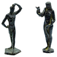 Pair of Bronze Figures of Adam and Eve by William Hunt Diederich