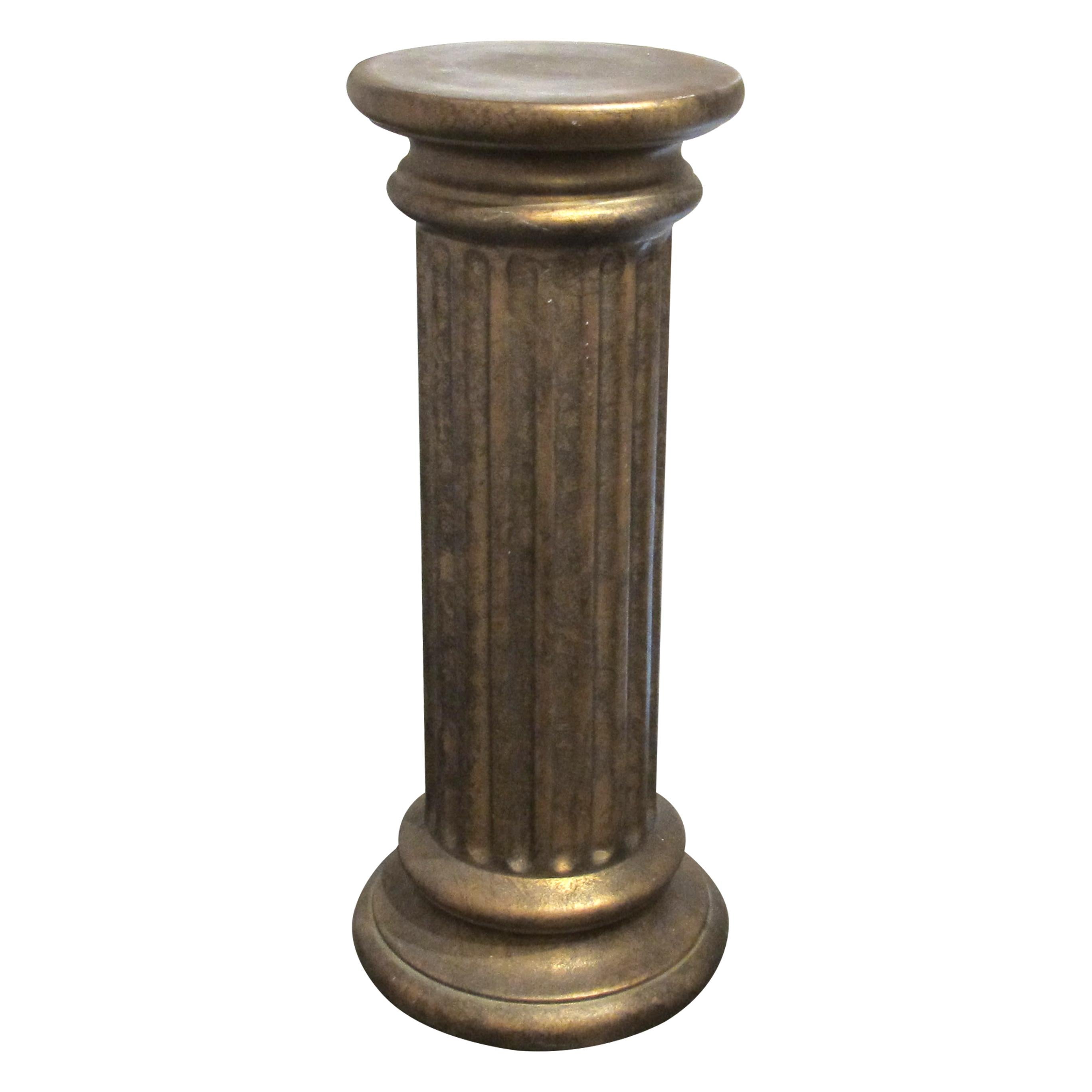 Inglese Coppia di colonne scanalate in ceramica con finitura in bronzo - piedistalli decorativi, inglese in vendita