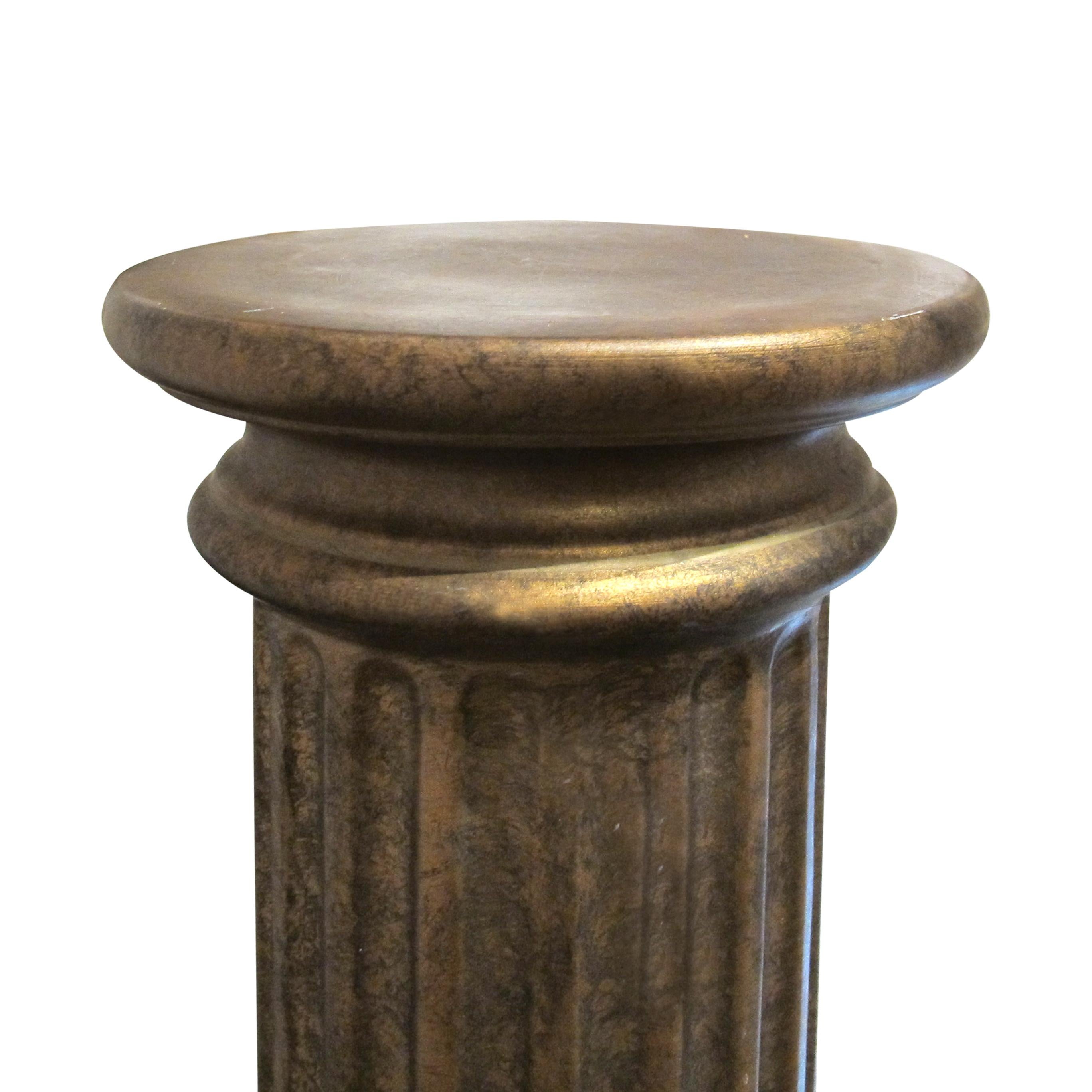 Dipinto a mano Coppia di colonne scanalate in ceramica con finitura in bronzo - piedistalli decorativi, inglese in vendita