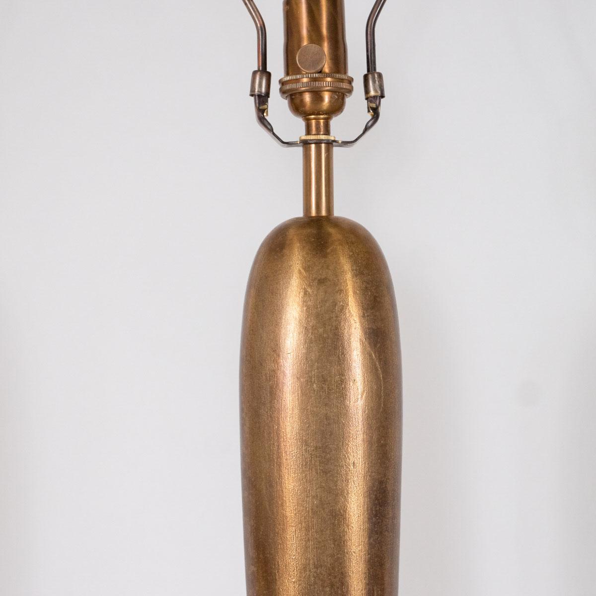 American Pair of Bronze Finish Deco Inspired Table Lamps For Sale
