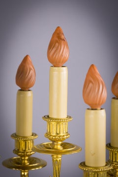 Pair of Bronze Five-Light Figural Candelabra, E.F. Caldwell and Co., circa 1900