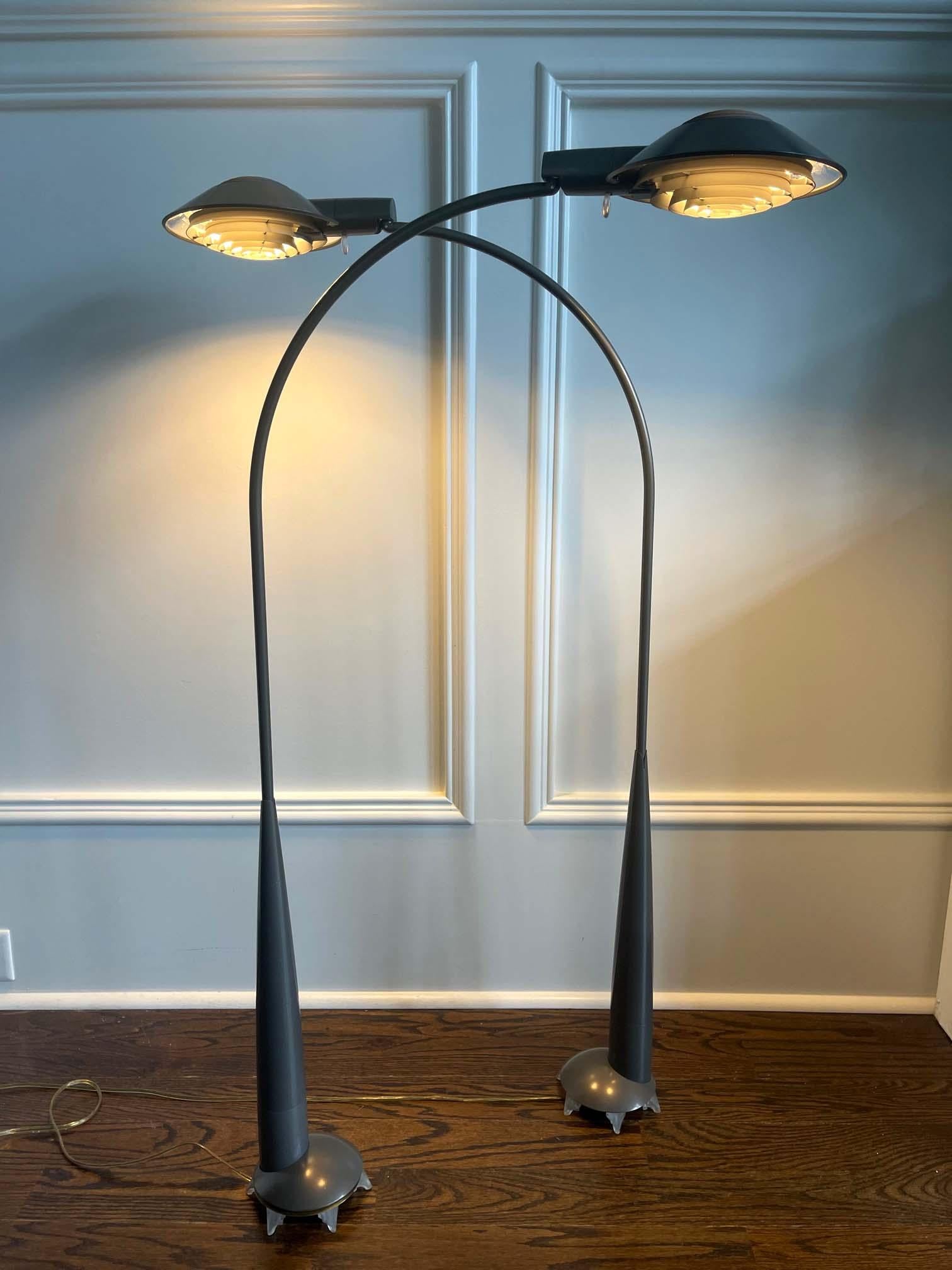 Pair of Bronze Floor Lamps by Cedric Hartman For Sale 4