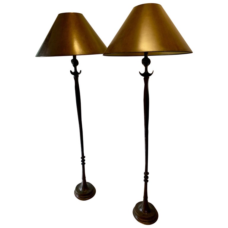 Pair Of Bronze Floor Lamps In The Style Giacometti For At 1stdibs Pair Of Bronze Floor Lamps In The Style, Floor Lamps Atlanta Ga