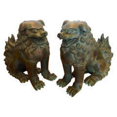 Pair of Bronze Foo Dogs