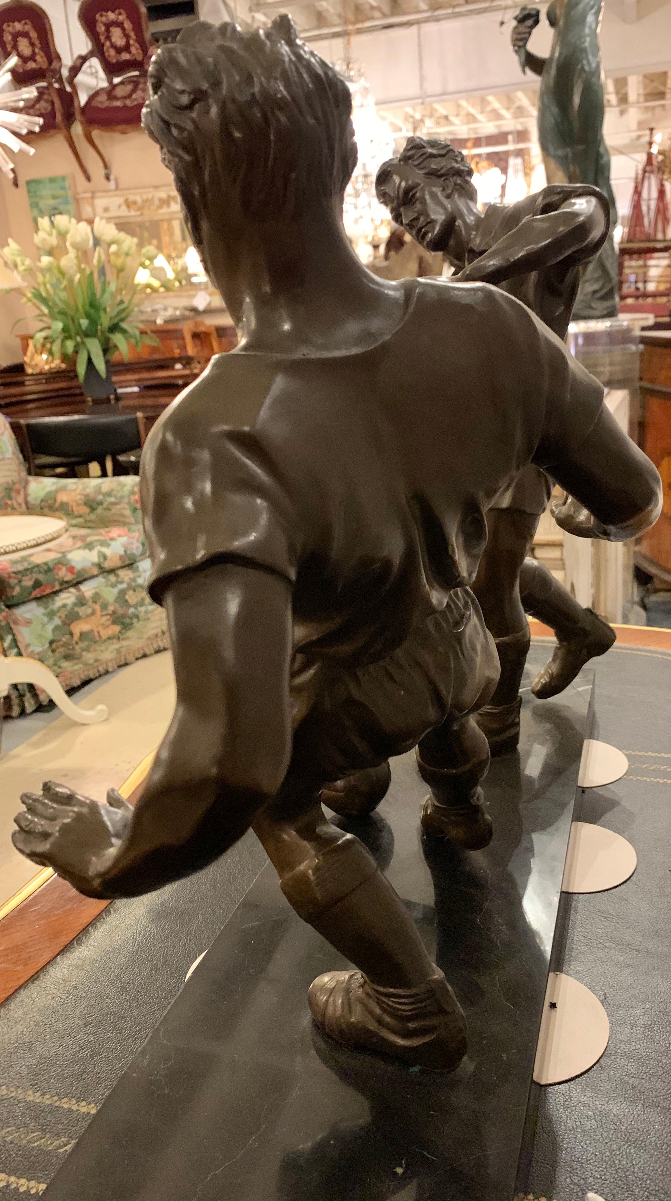 Pair of Bronze Football or Soccer Players 6