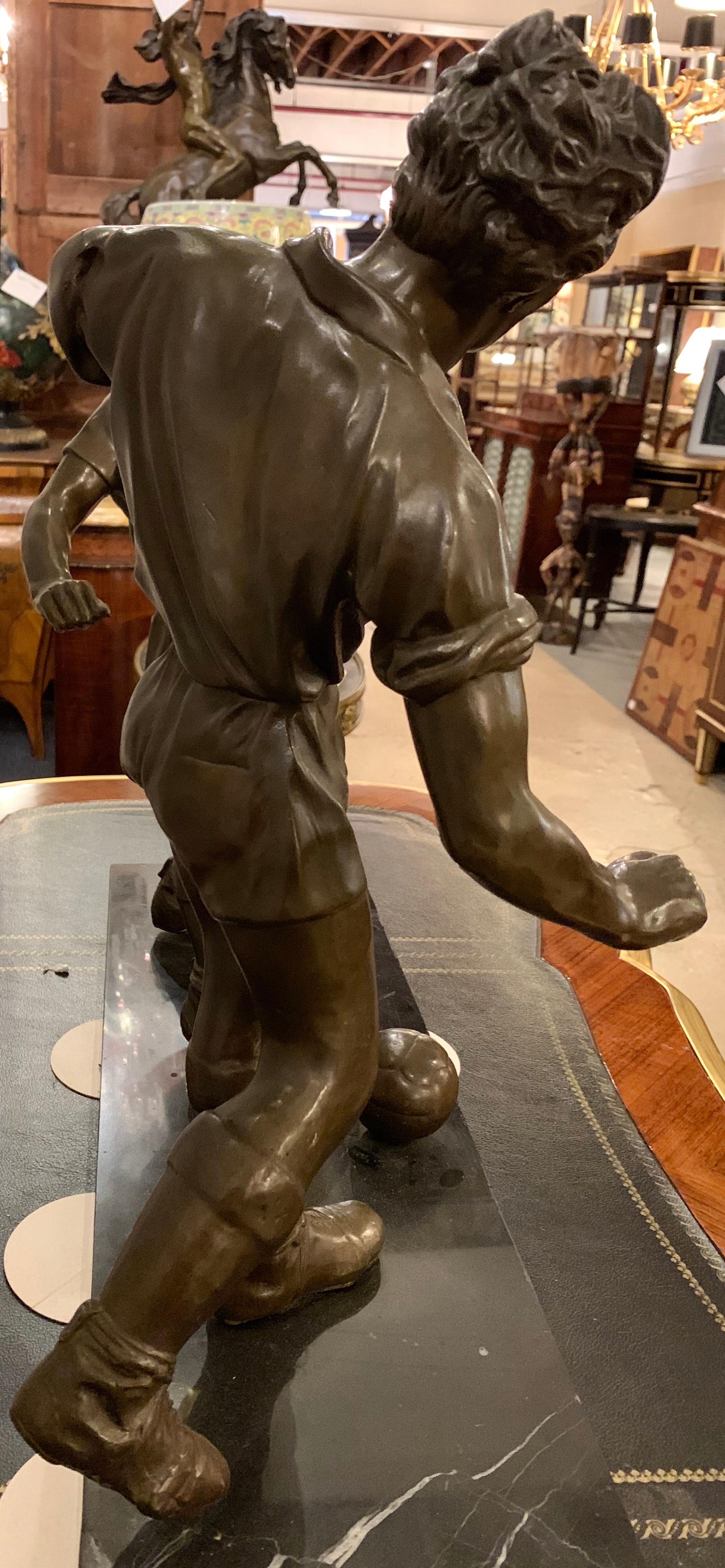 Pair of Bronze Football or Soccer Players 7