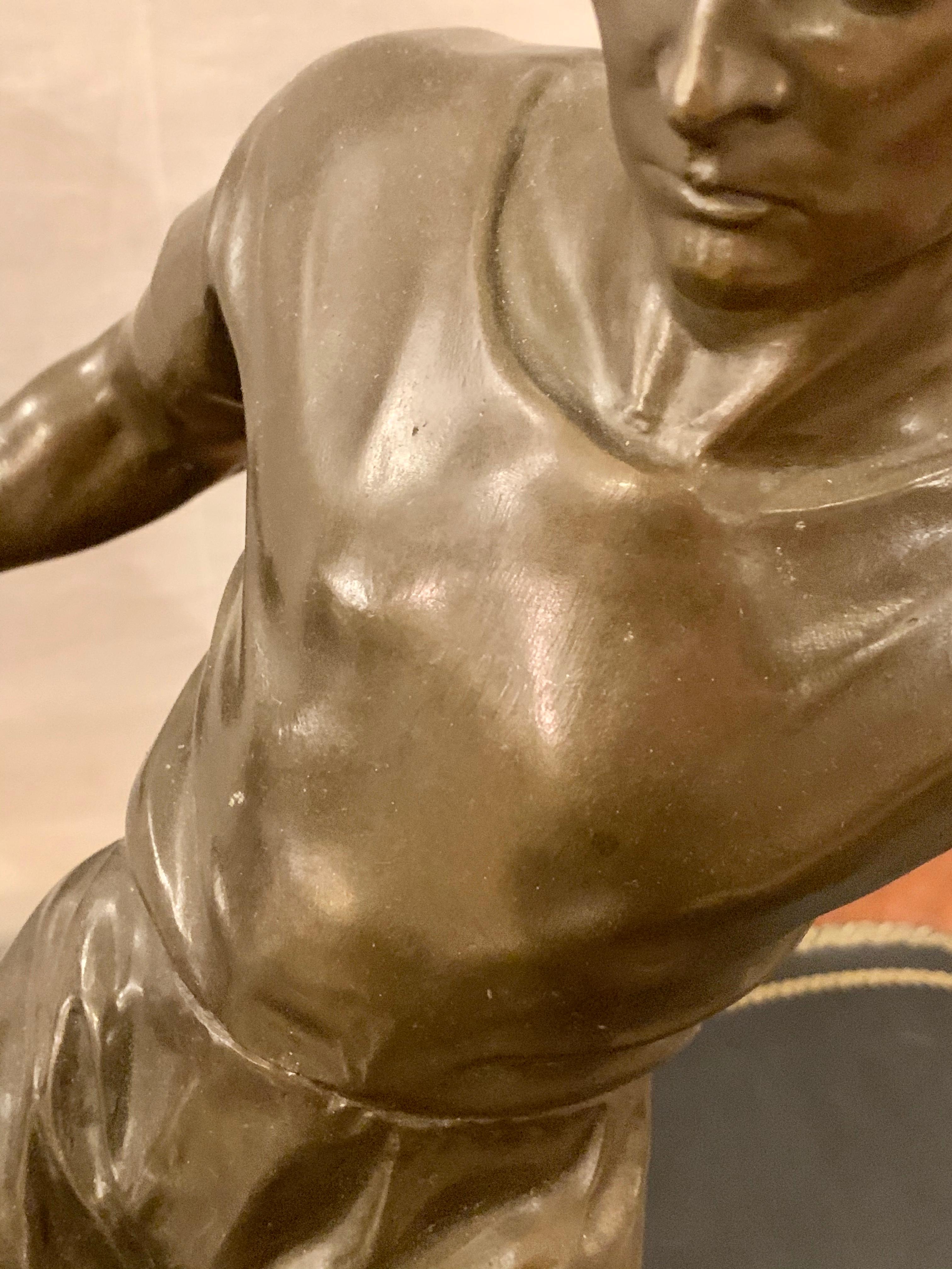 Pair of Bronze Football or Soccer Players 12