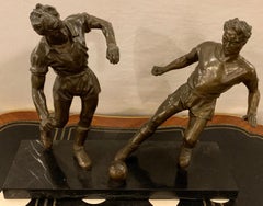 Pair of Bronze Football or Soccer Players
