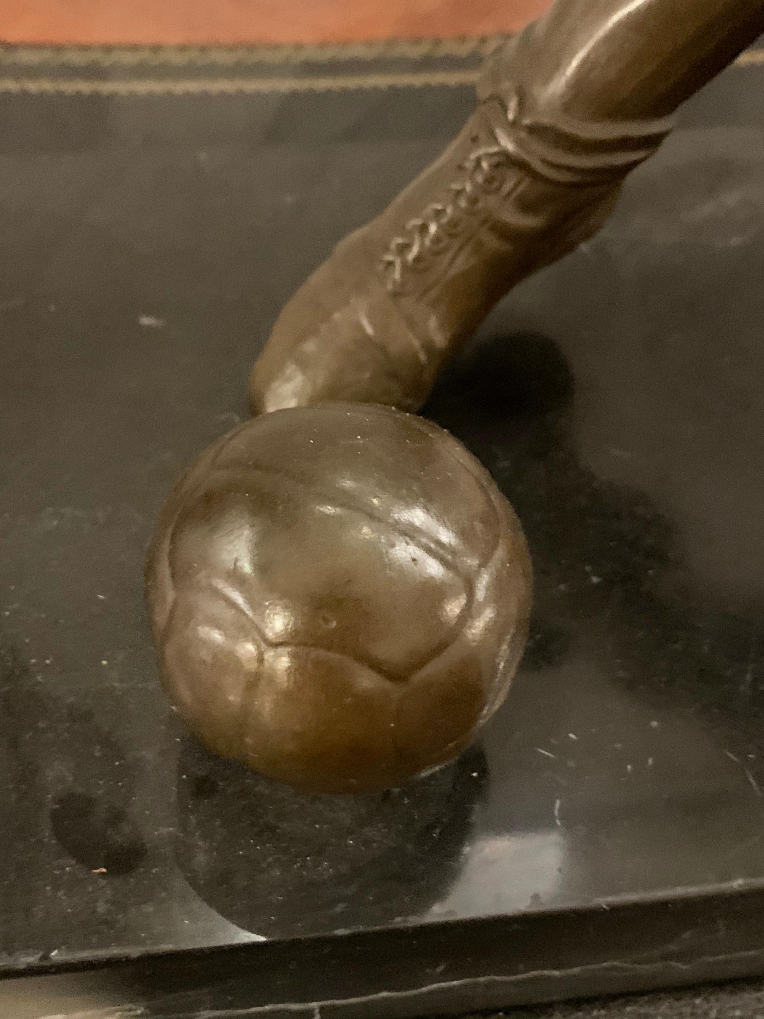 Pair of Bronze Football or Soccer Players 2