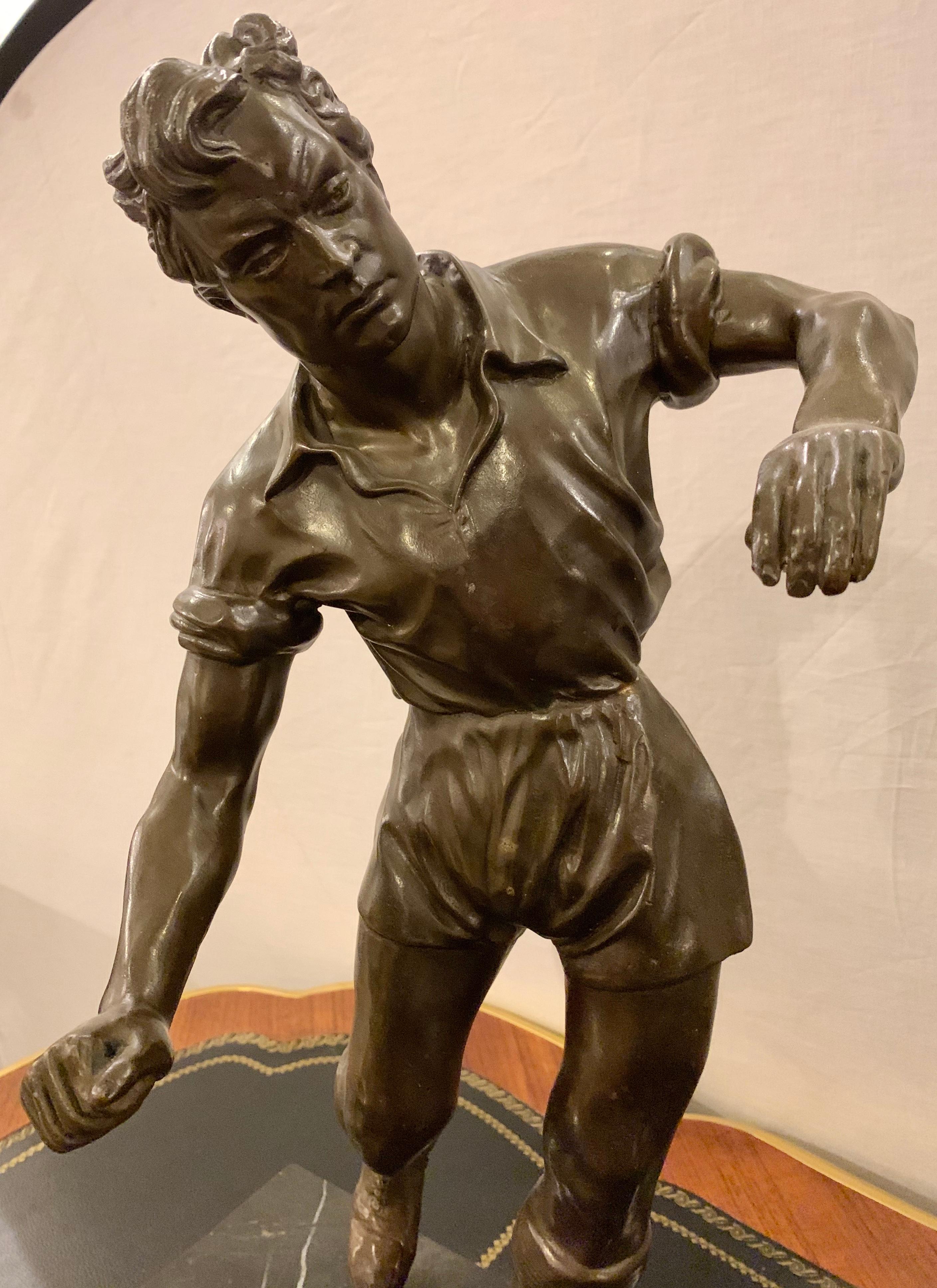 Pair of Bronze Football or Soccer Players 4