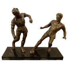 Pair of Bronze Football or Soccer Players