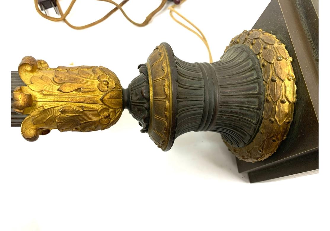 Coppia di lampade a candelabro in bronzo in stile impero francese/ Restauro in vendita 5