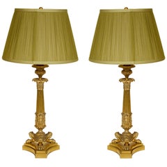 Pair of Bronze French Regency Lamps
