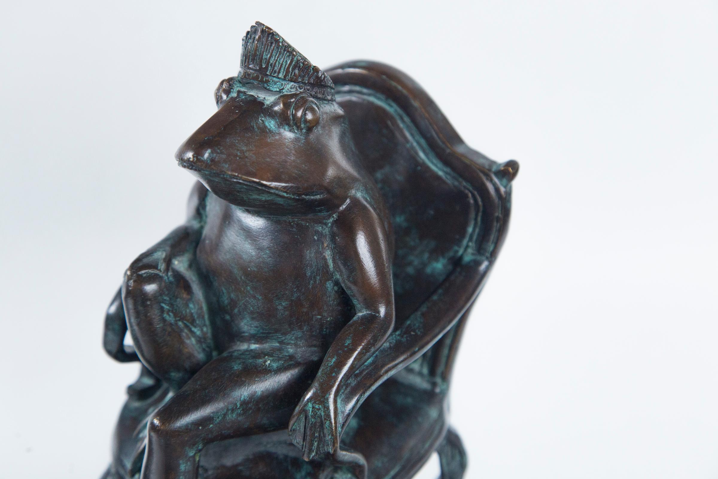 Pair of Bronze Frog Bookends 2