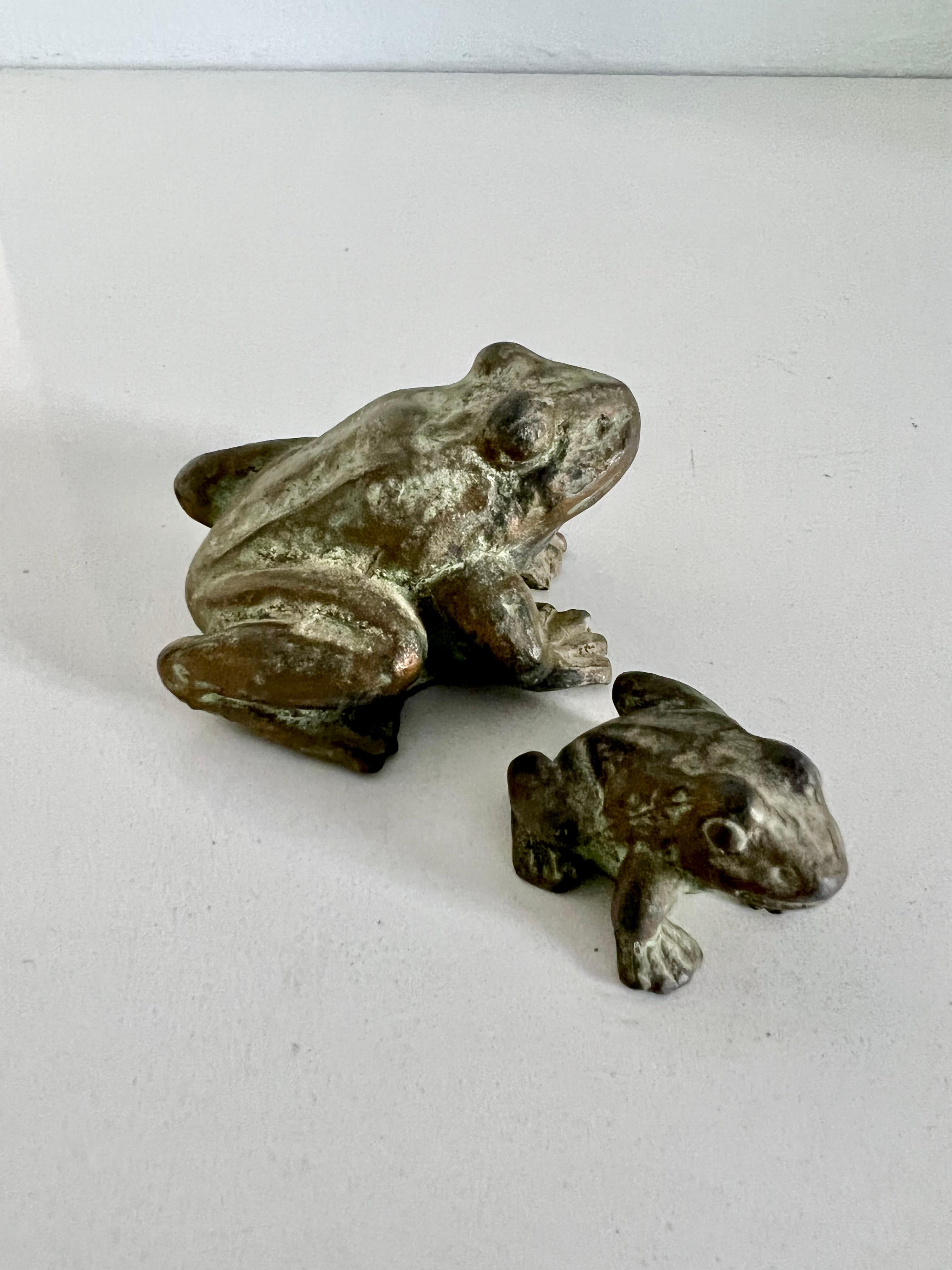 Pair of Bronze Frog or Toads In Good Condition In Los Angeles, CA