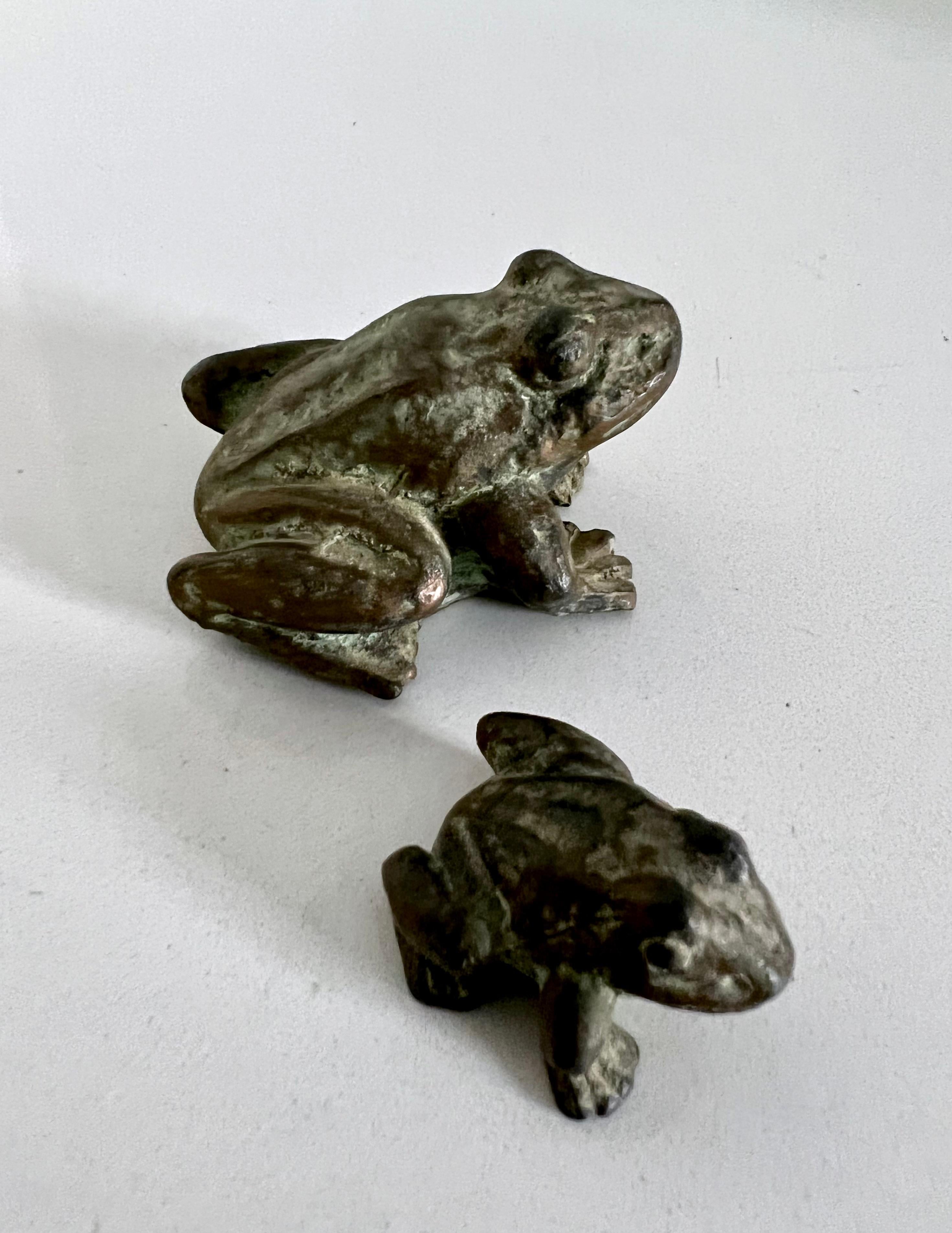 Pair of Bronze Frog or Toads 1
