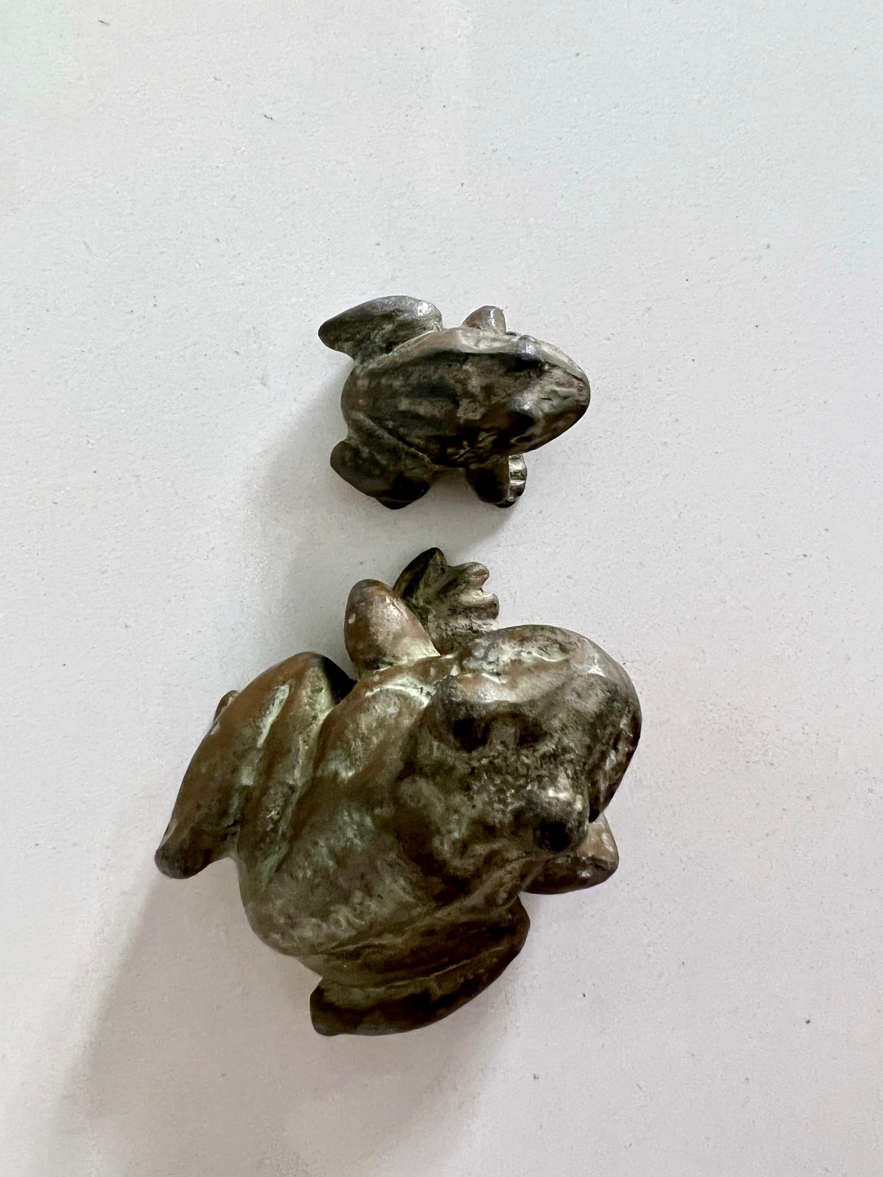 Pair of Bronze Frog or Toads 2