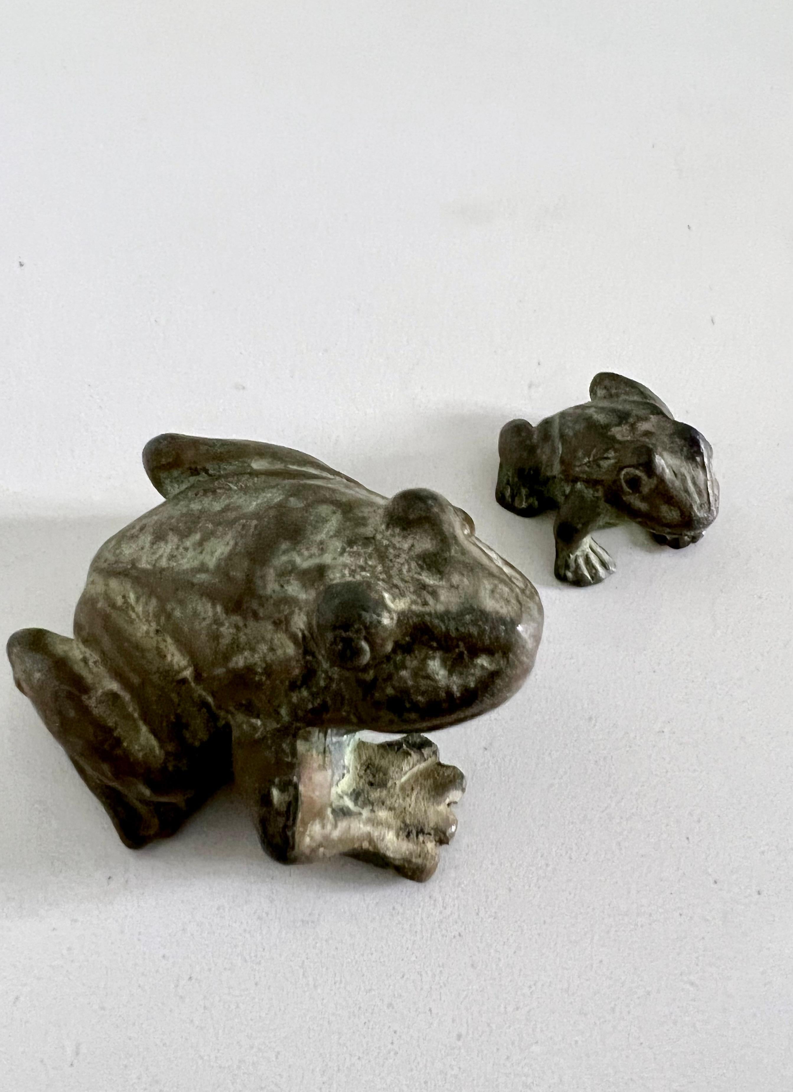 Pair of Bronze Frog or Toads 3