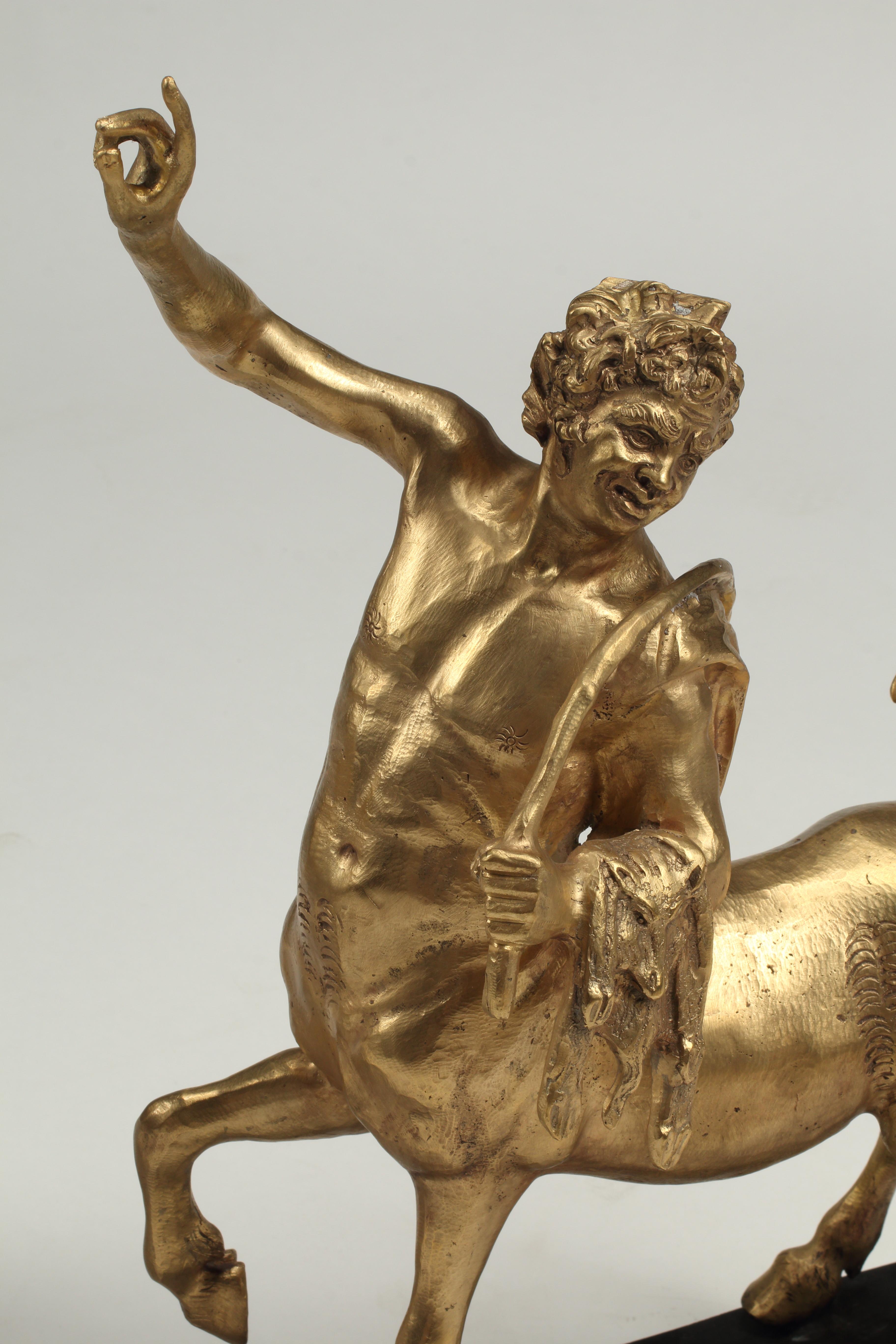 An excellent pair of opposing dore bronze Furietti Centaur reductions of those that were excavated at Hadrian’s Villa in Tivoli in 1735. 

The models are named after Giuseppe Furietti (1685-1764), the cardinal and antiquarian who discovered the