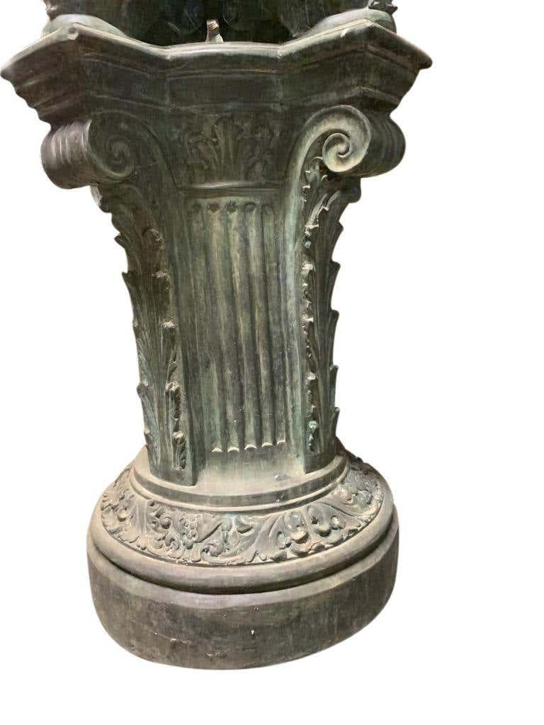 Pair of Bronze Garden Urns, French Architectural Empire Vases, 20th Century For Sale 3