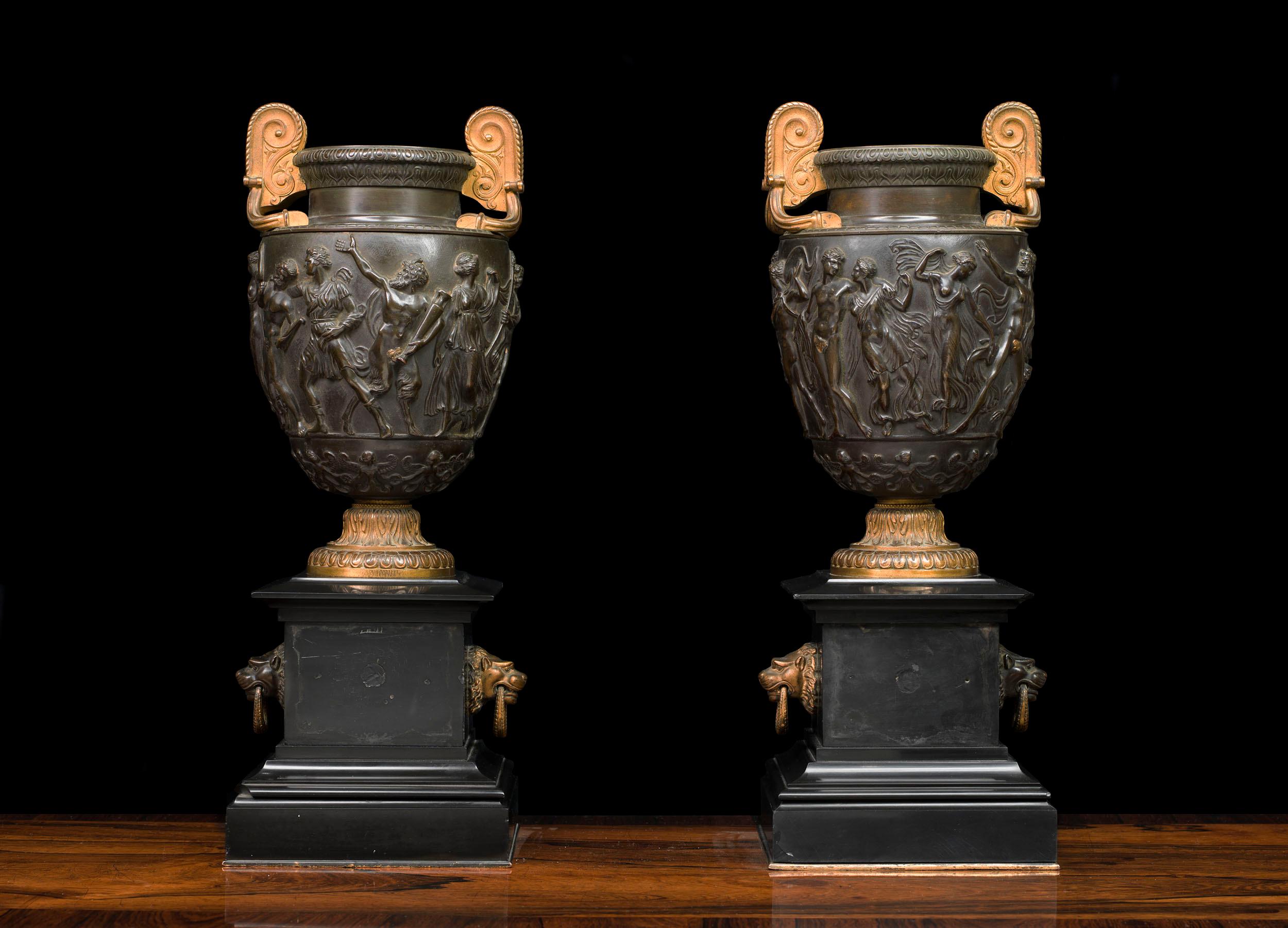 Pair of Bronze Grand Tour Townley Vases 1