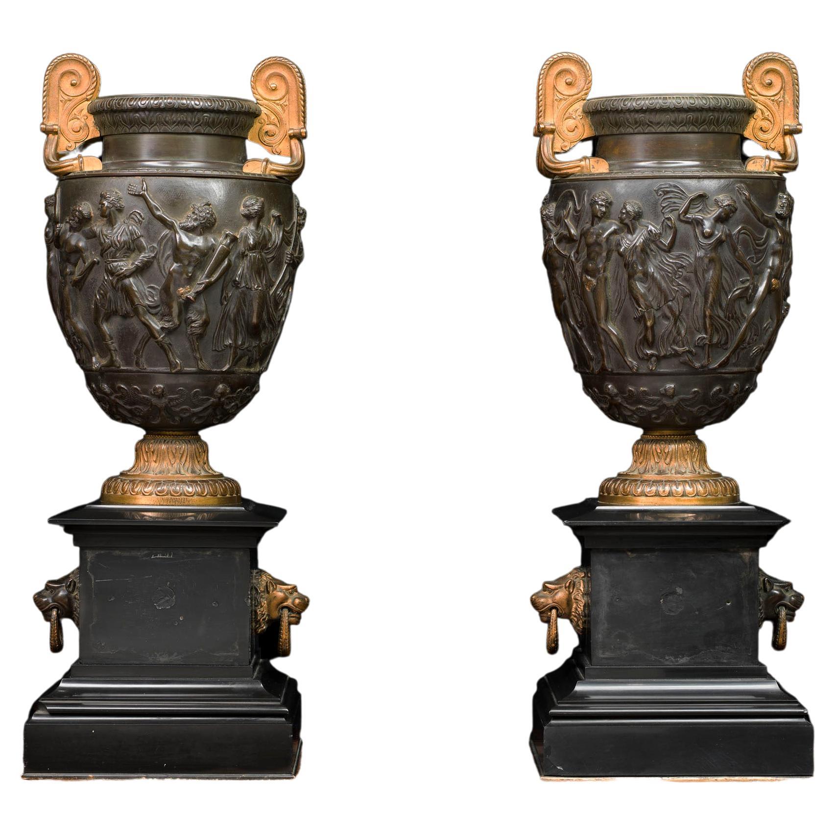 Pair of Bronze Grand Tour Townley Vases