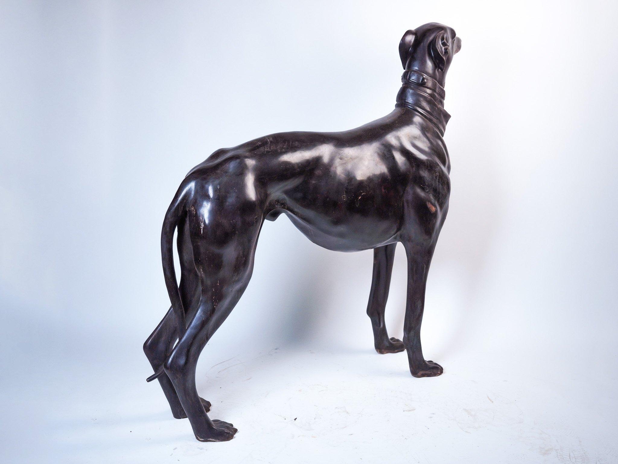Italian Pair of bronze greyhounds For Sale
