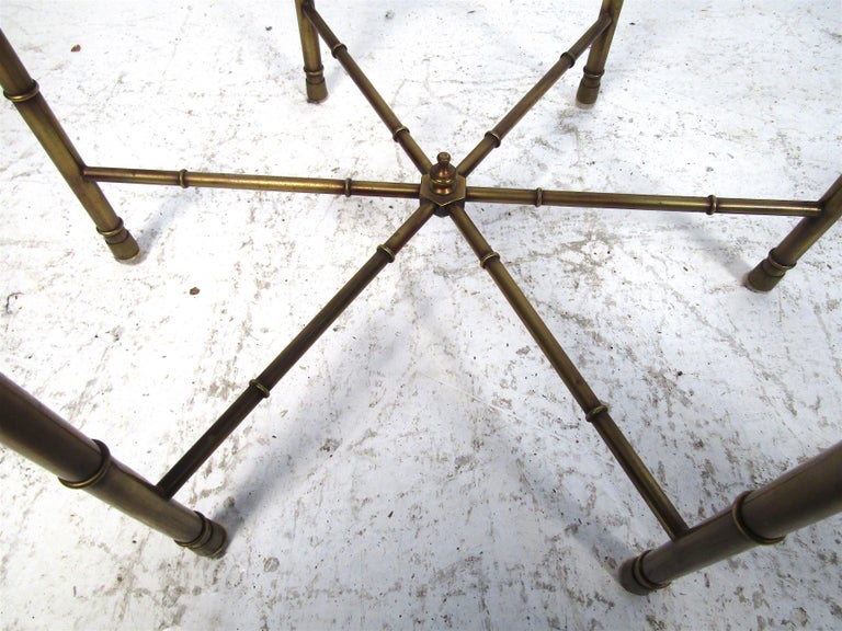 Pair of Bronze Hexagonal End Tables For Sale 6