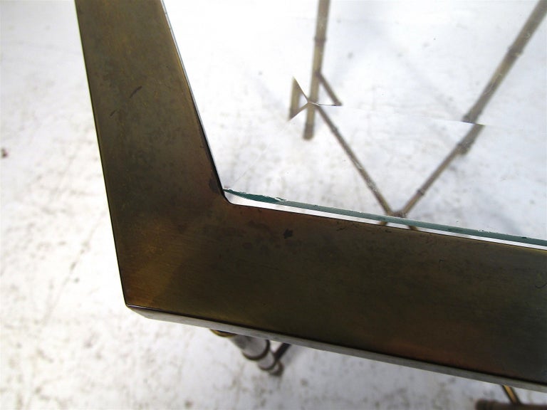 Pair of Bronze Hexagonal End Tables For Sale 9