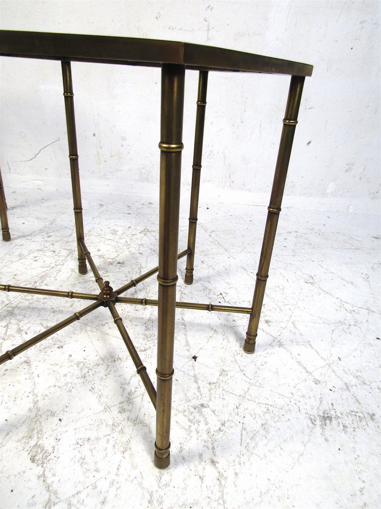 Pair of Bronze Hexagonal End Tables For Sale 3