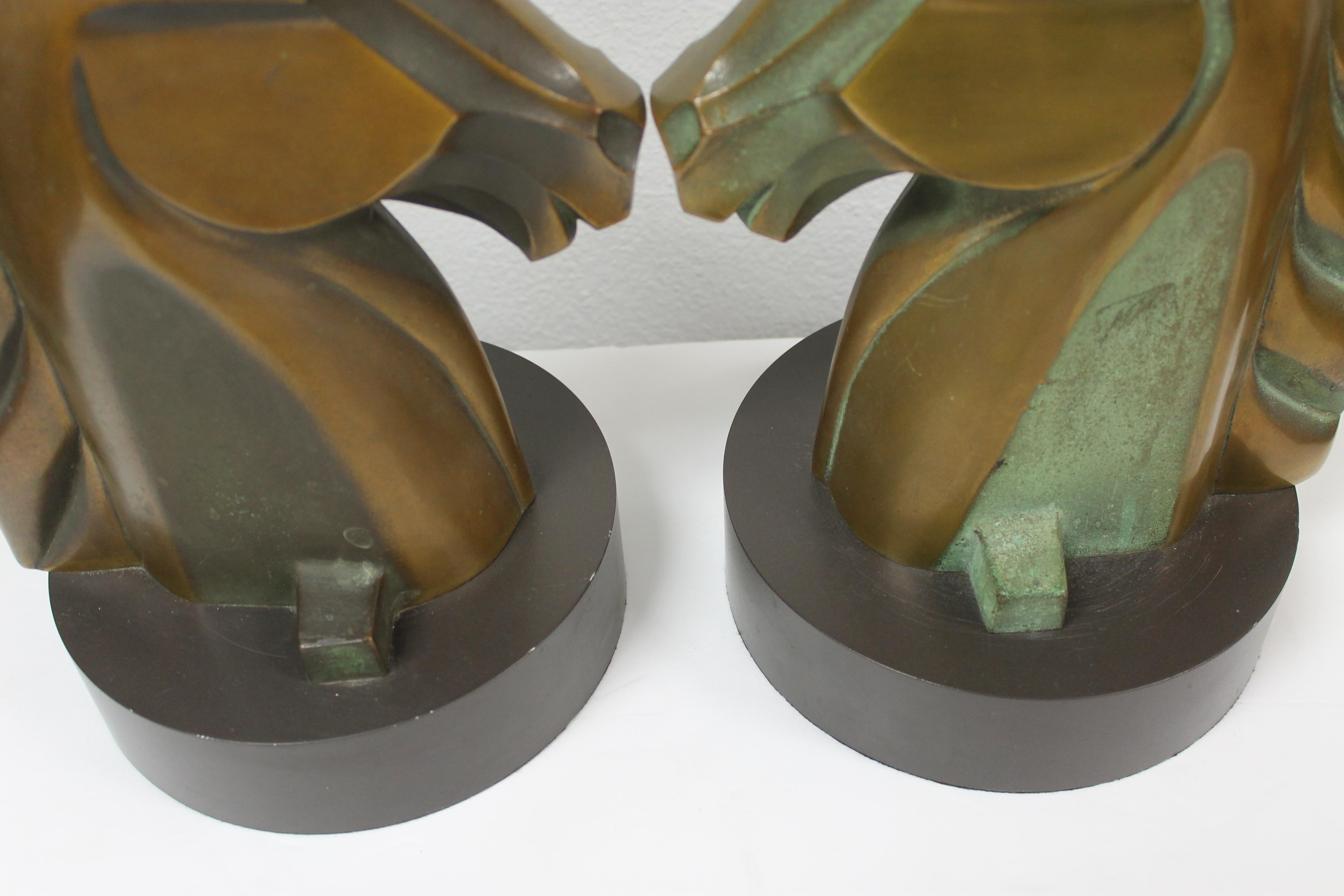Pair of Bronze Horse Head Lamps For Sale 7