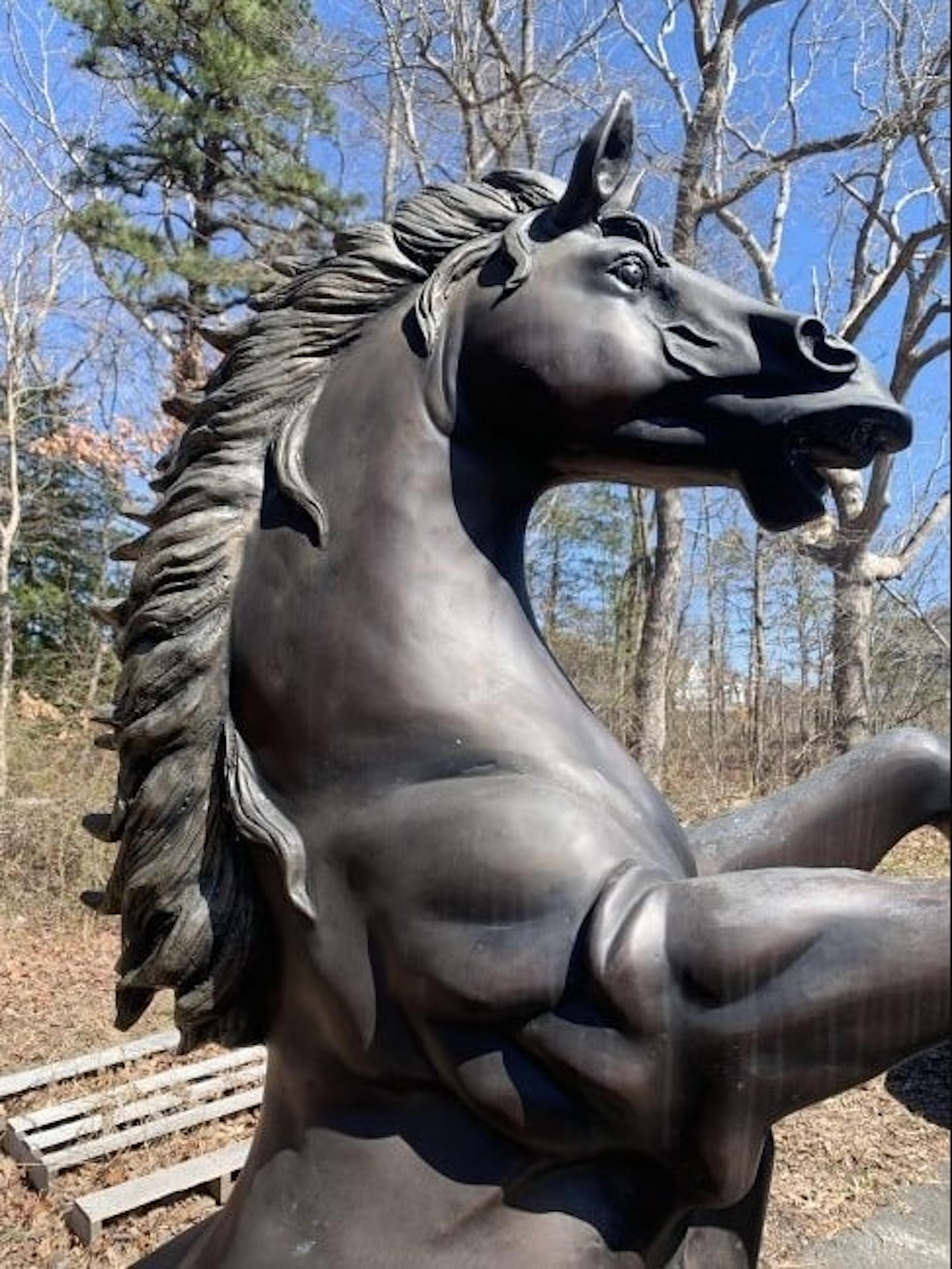 Pair of Bronze Horse Statues In Good Condition For Sale In Brooklyn, NY