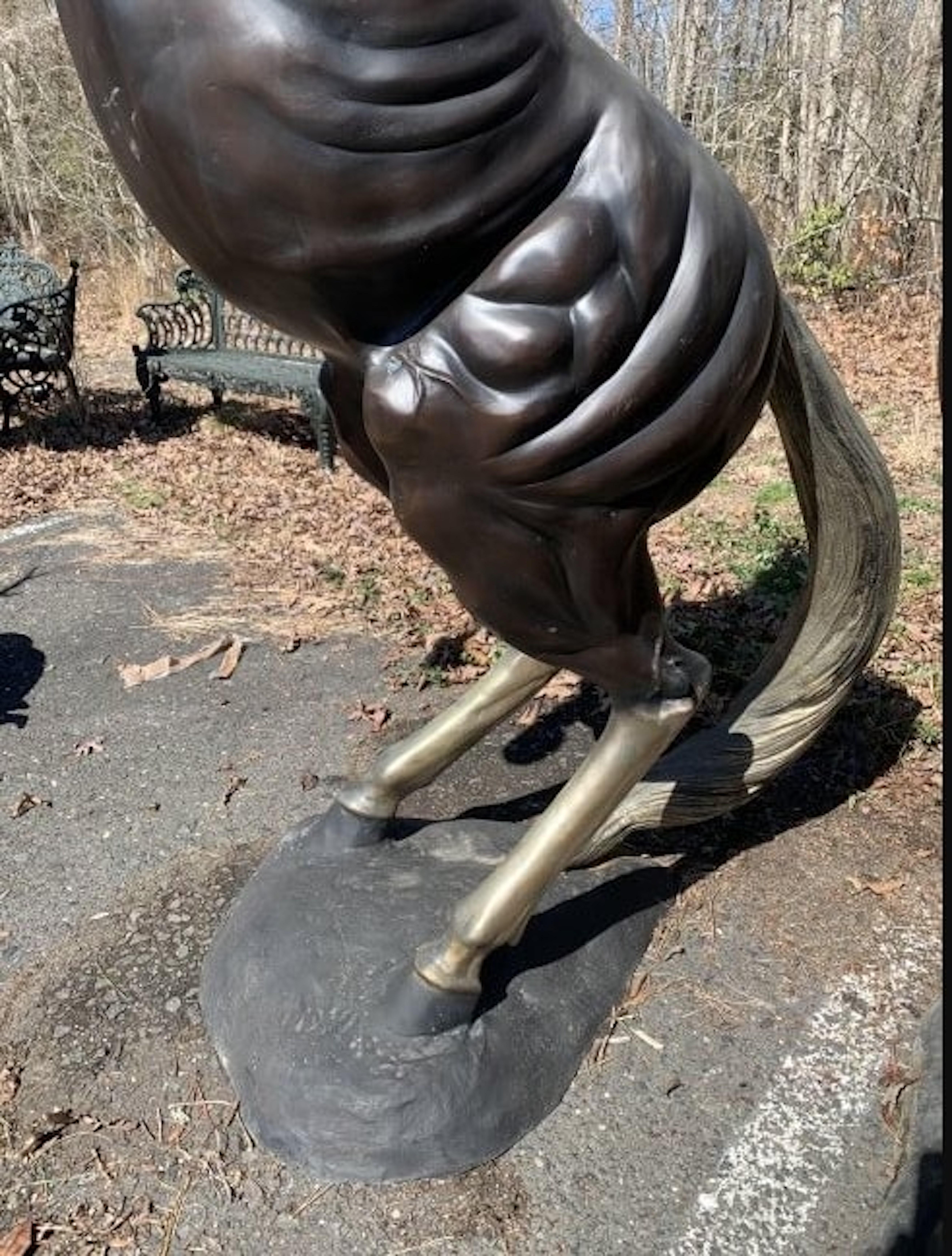 Pair of Bronze Horse Statues For Sale 1