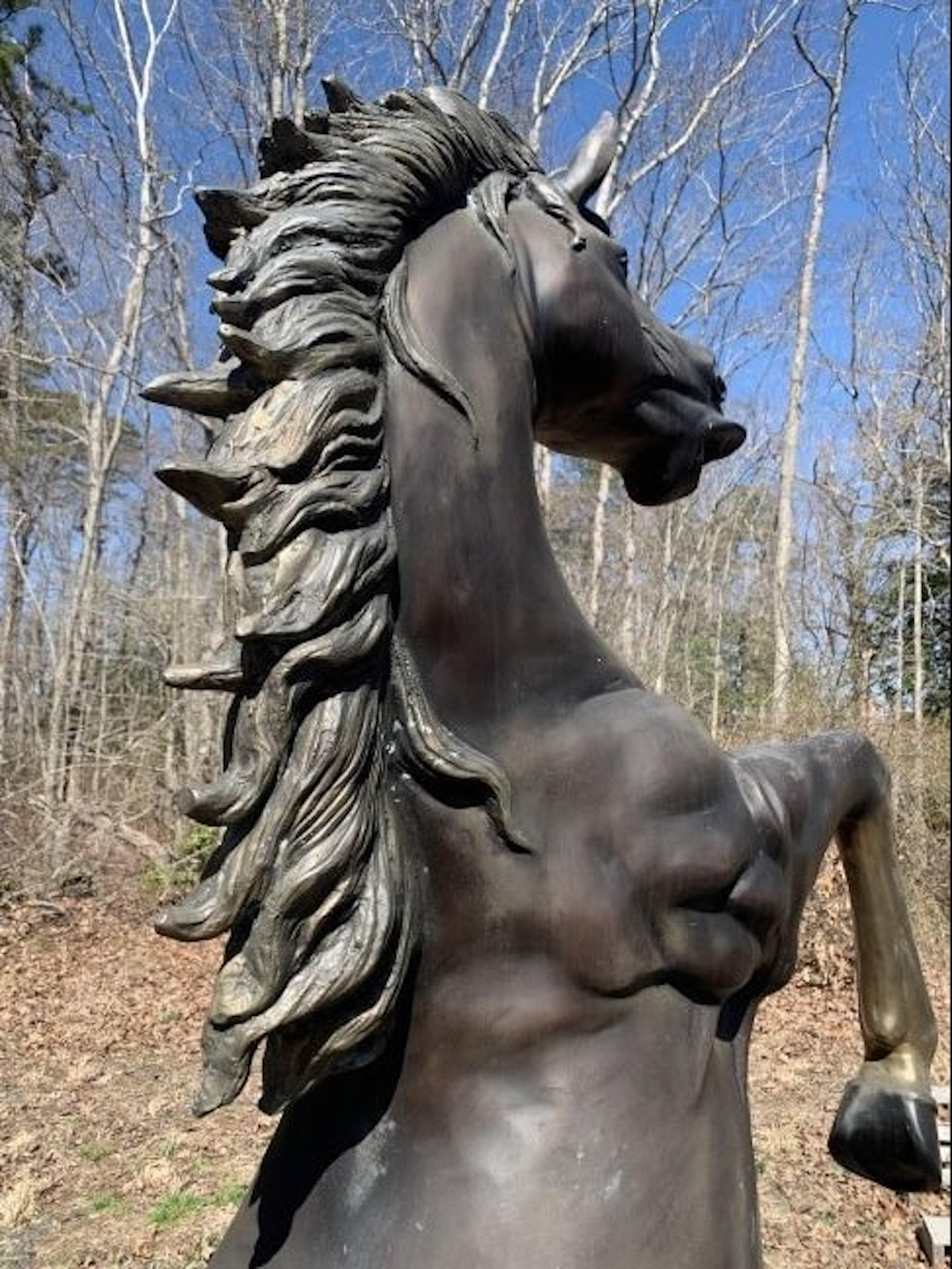 Pair of Bronze Horse Statues For Sale 4