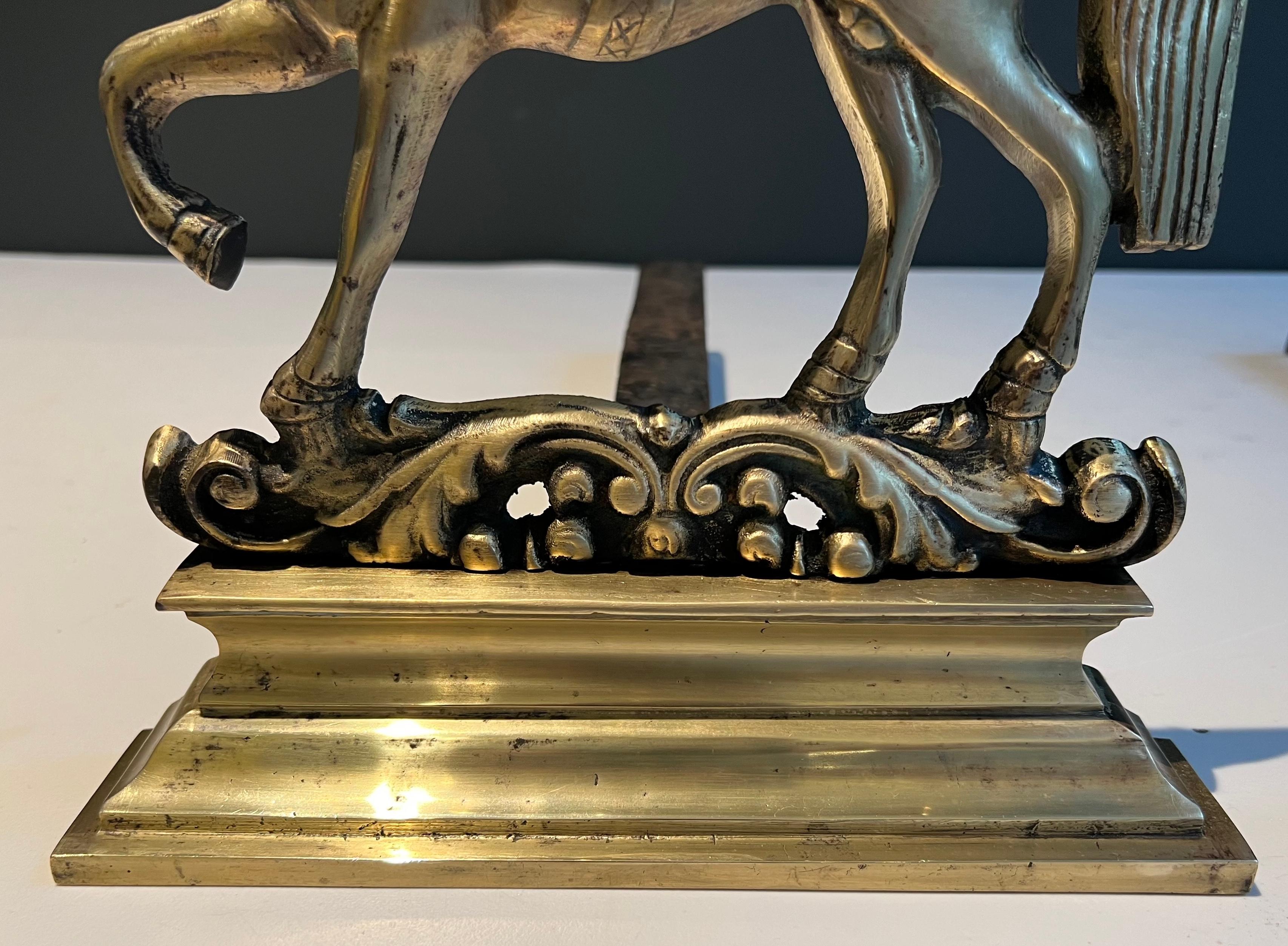 Coppia di androni in bronzo a forma di cavallo. Lavoro francese. in vendita 4