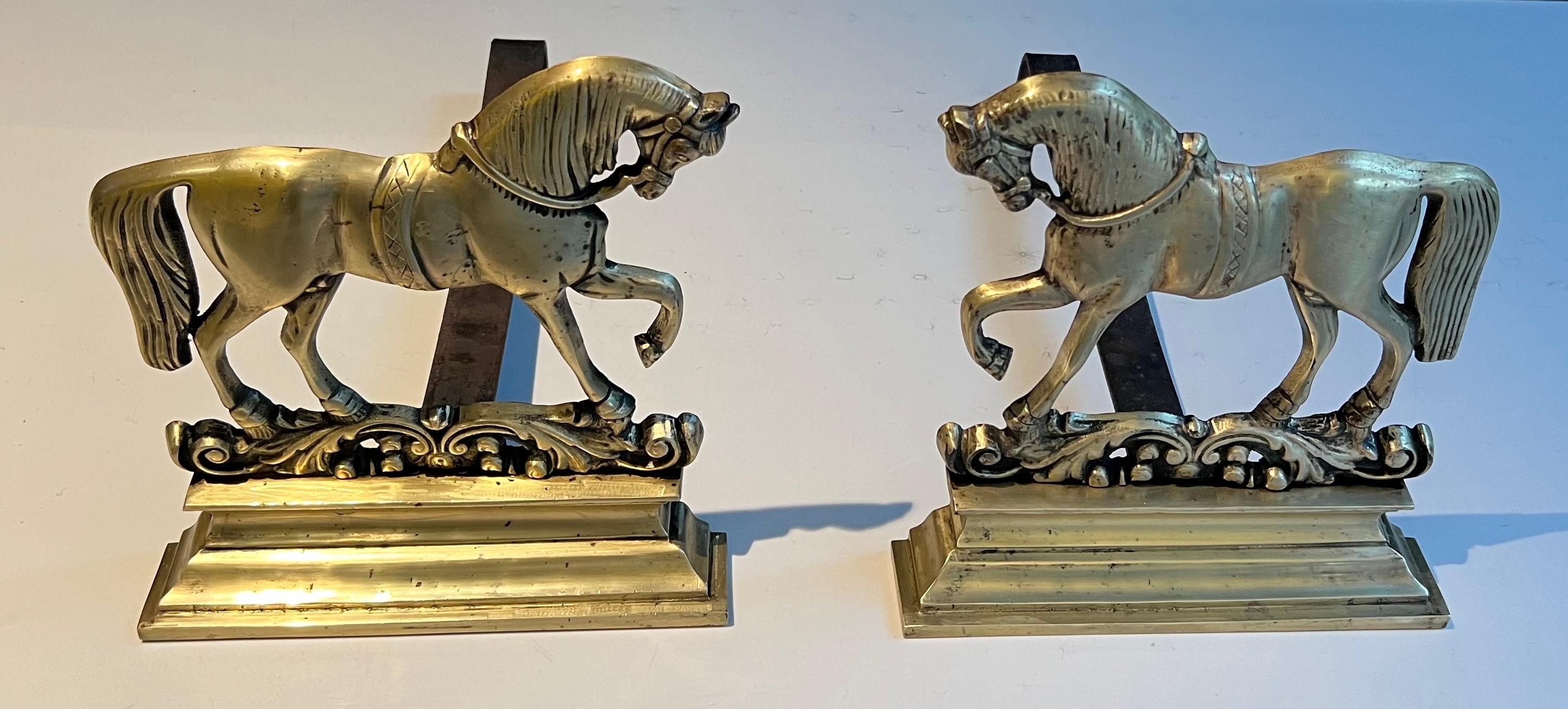 Coppia di androni in bronzo a forma di cavallo. Lavoro francese. in vendita 5