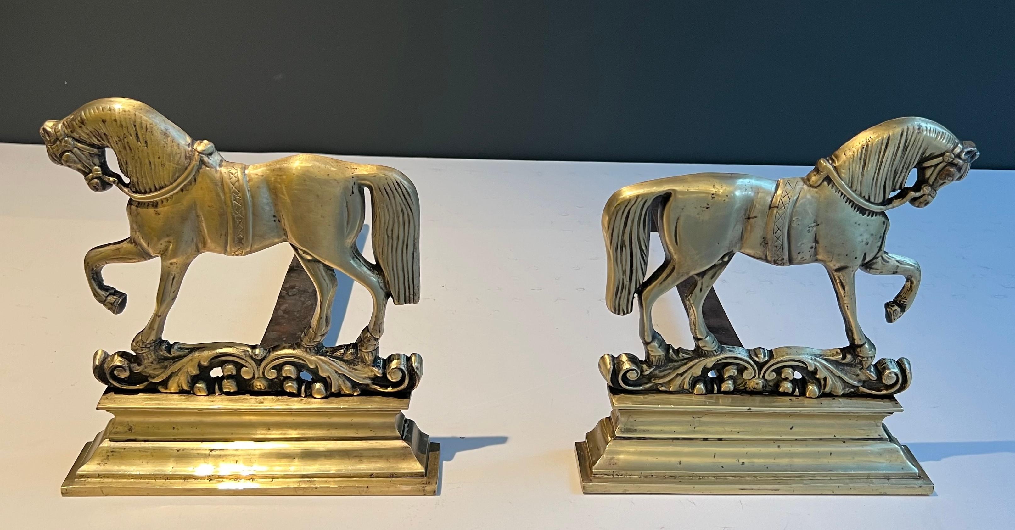 Coppia di androni in bronzo a forma di cavallo. Lavoro francese. in vendita 7