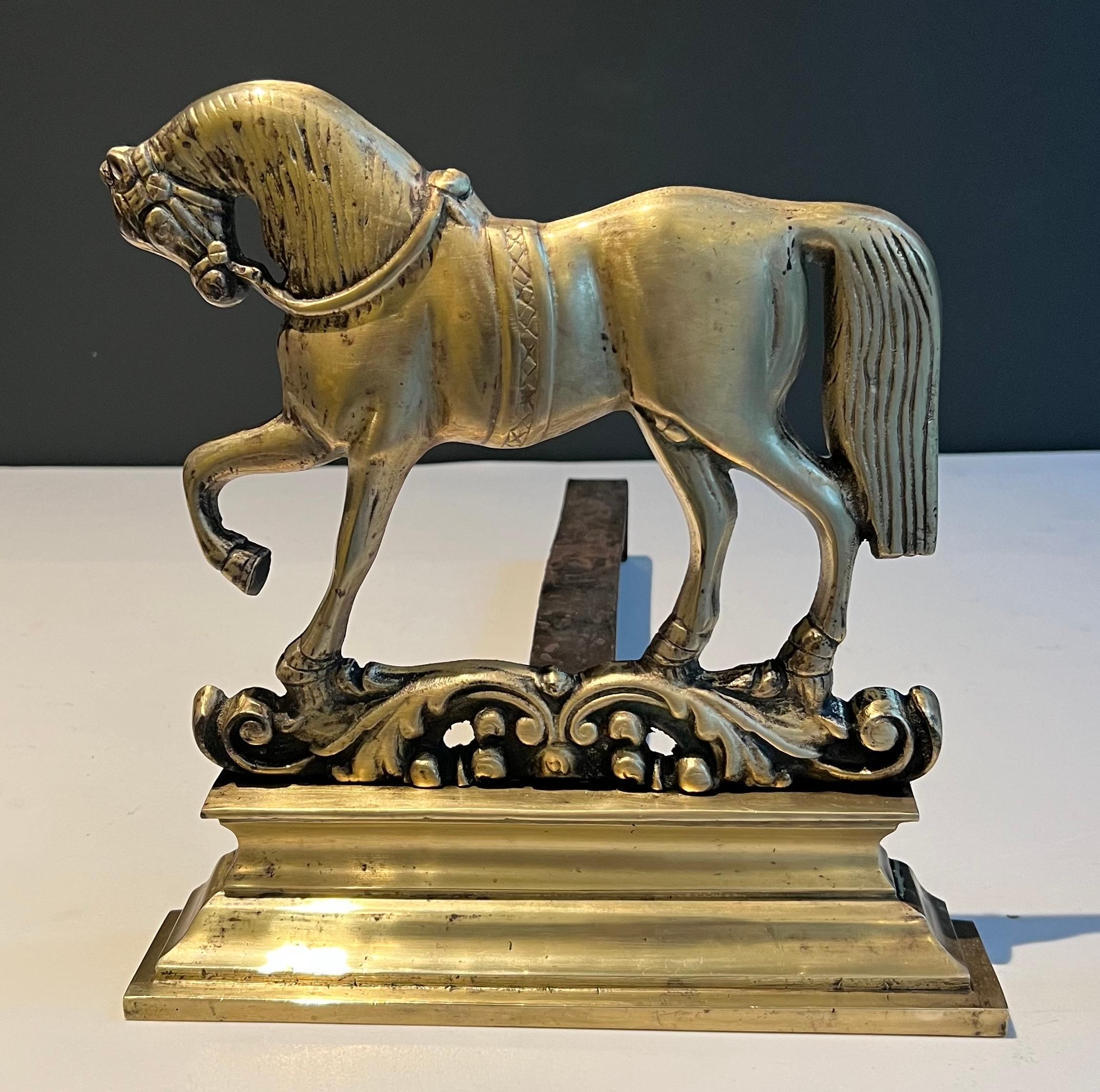Coppia di androni in bronzo a forma di cavallo. Lavoro francese. in vendita 10
