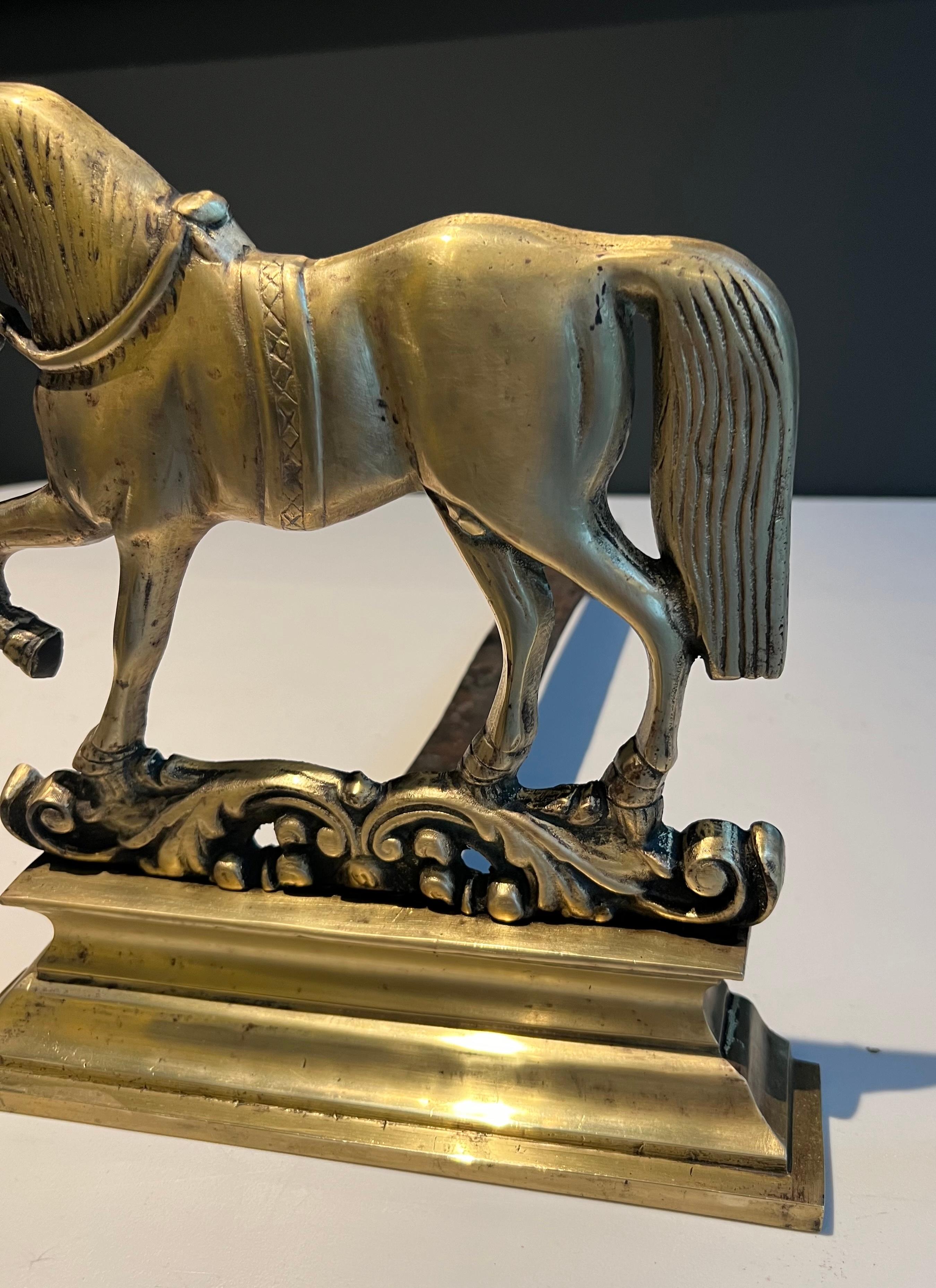 Coppia di androni in bronzo a forma di cavallo. Lavoro francese. in vendita 12