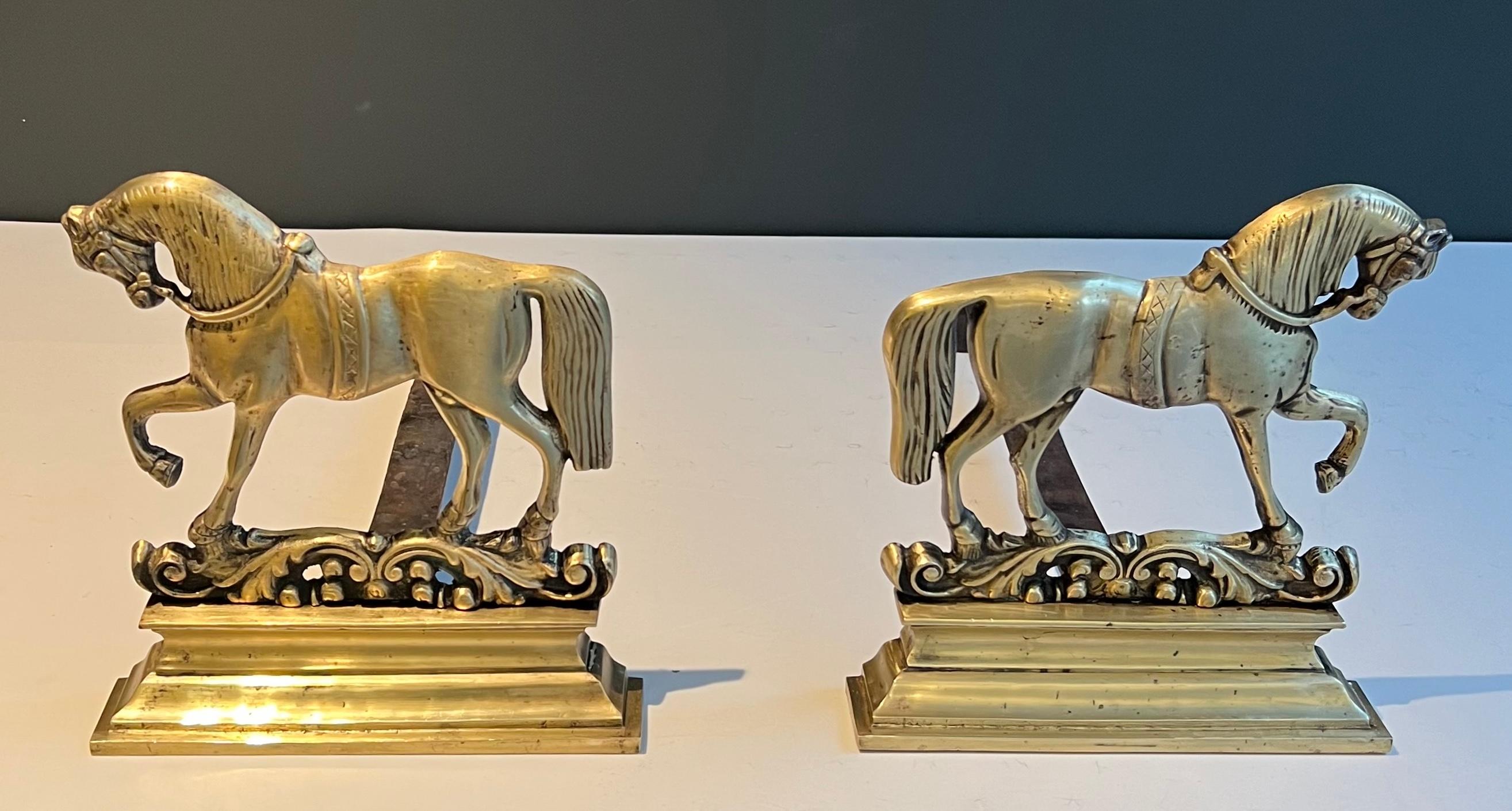 Coppia di androni in bronzo a forma di cavallo. Lavoro francese. in vendita 13